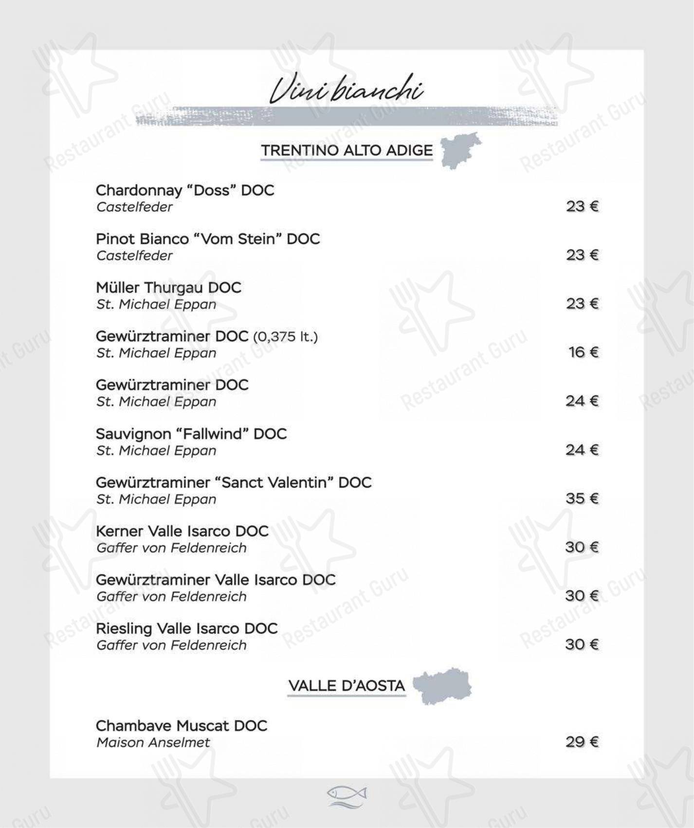 Menu di Ristorante Al Moccolo - Menu bar