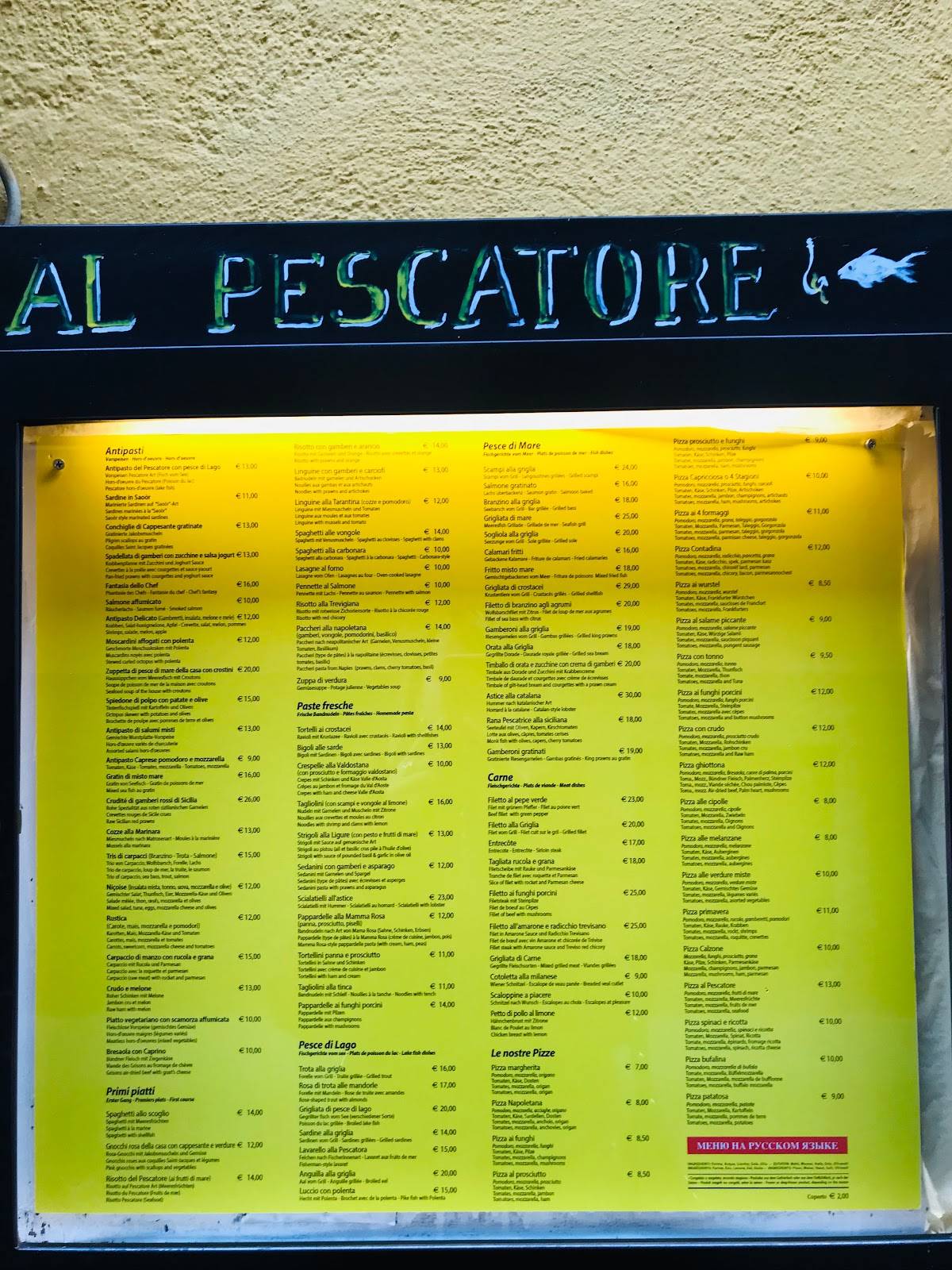 Menu au Ristorante Al Pescatore, Sirmione, Via Giuseppe Piana