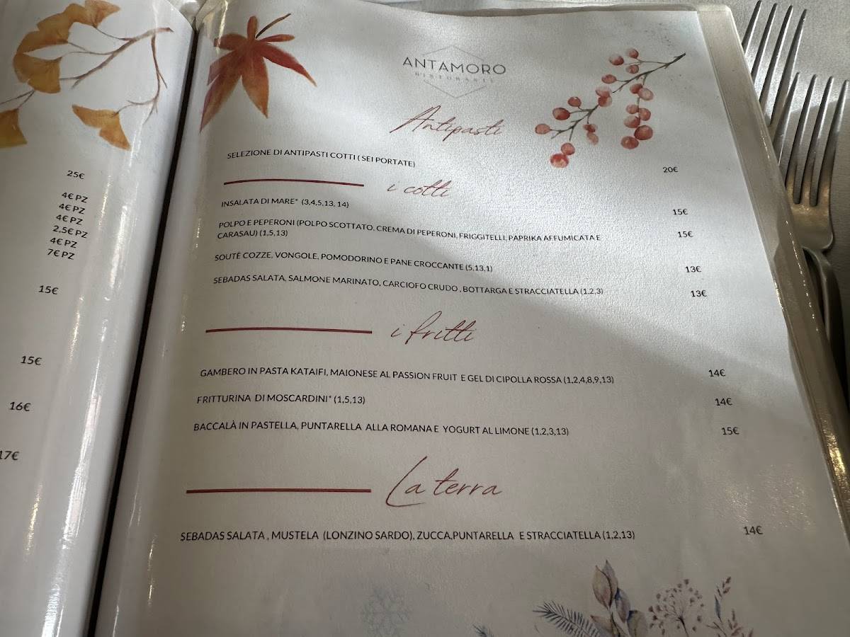 Menu di Ristorante Antamoro 