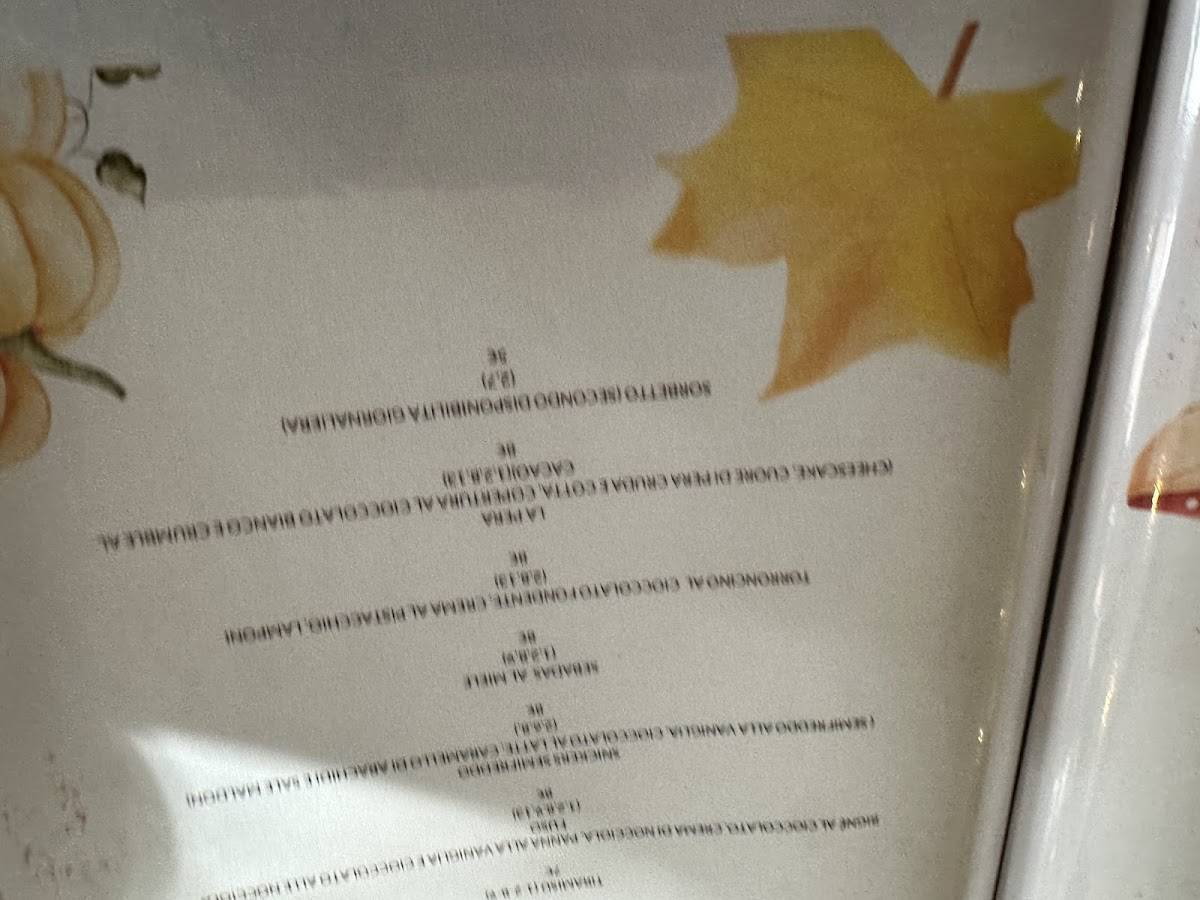 Menu di Ristorante Antamoro 