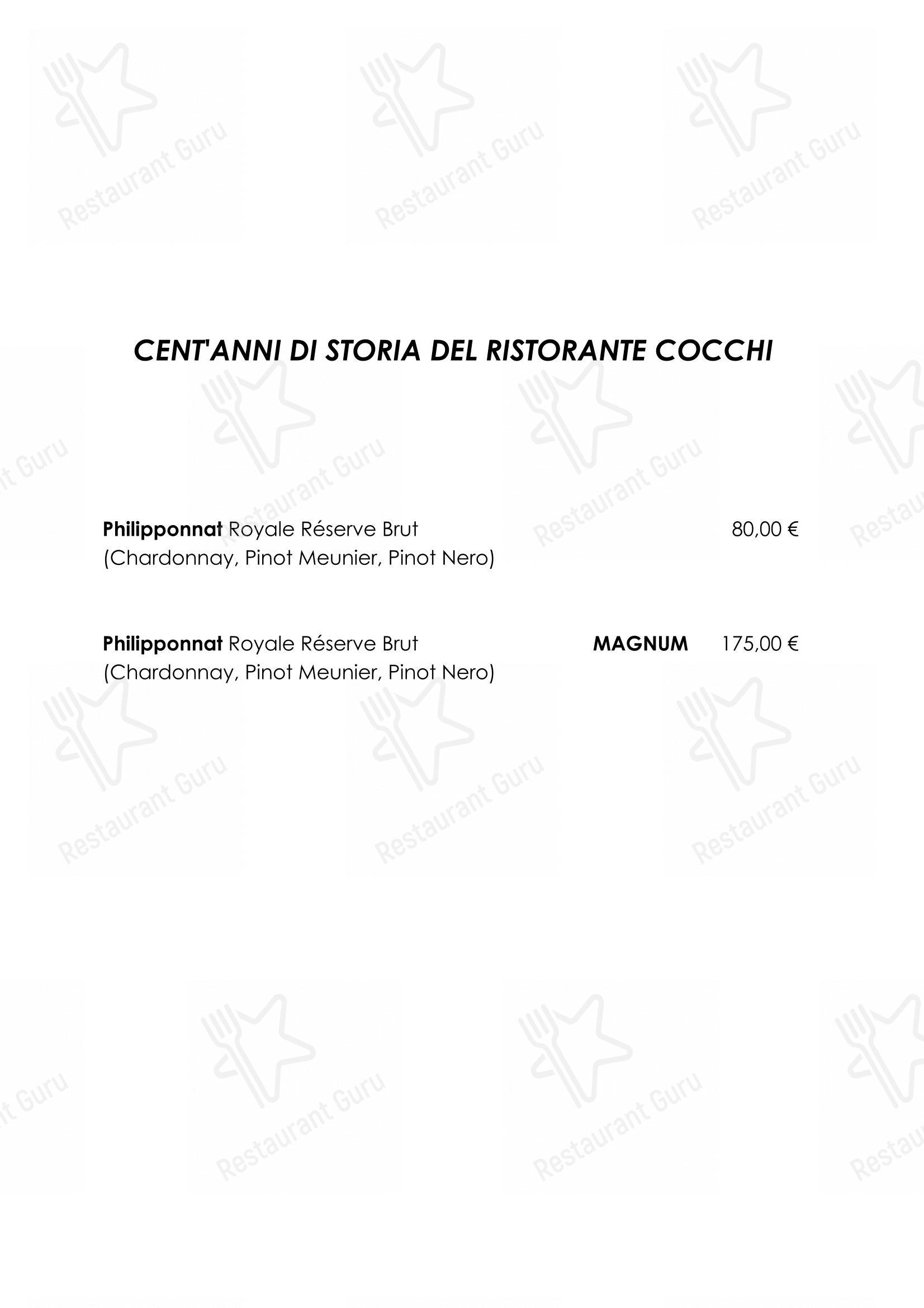 Основное меню per Ristorante Cocchi pub & bar