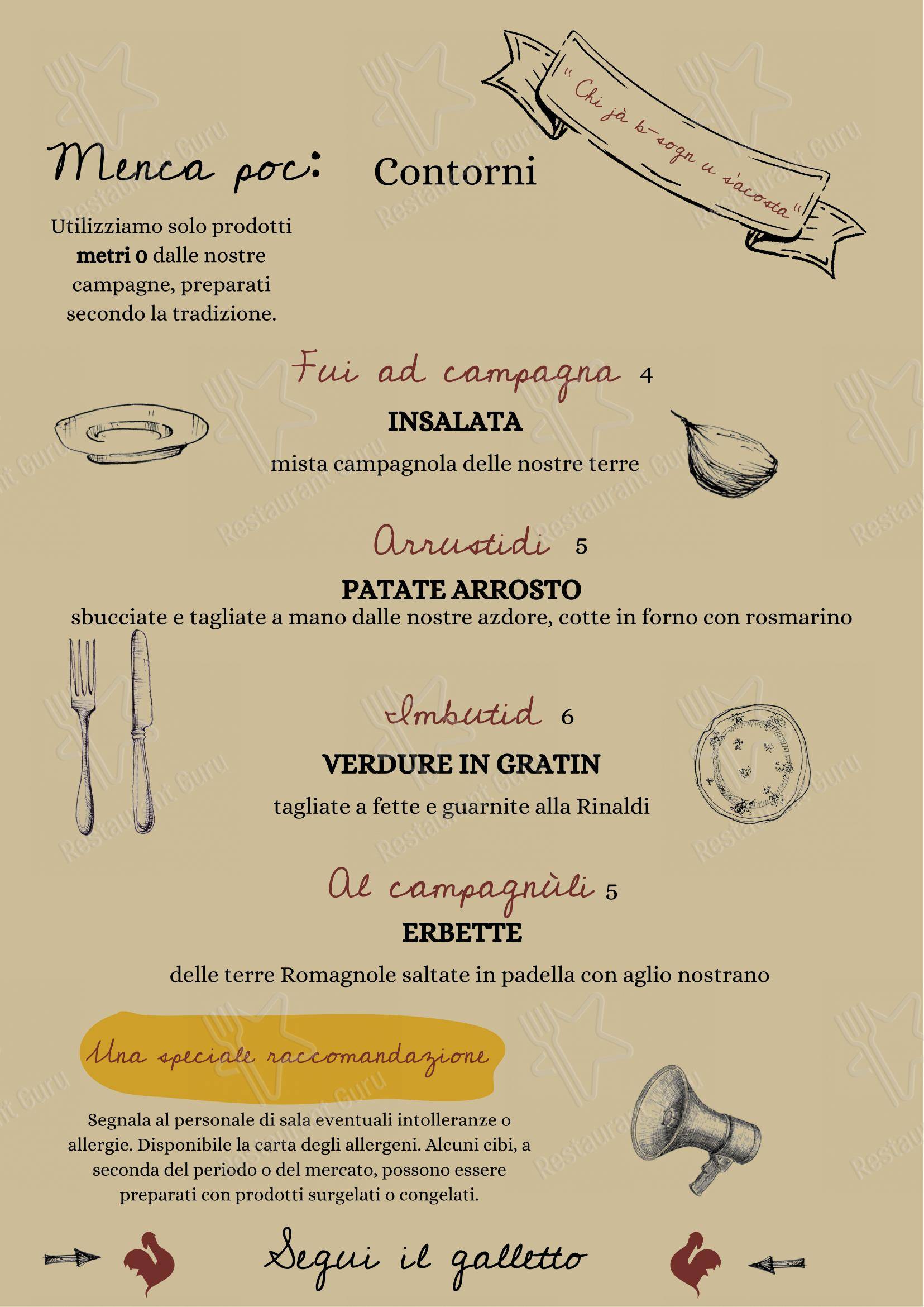 Menu per Ristorante Da Rinaldi ristorante