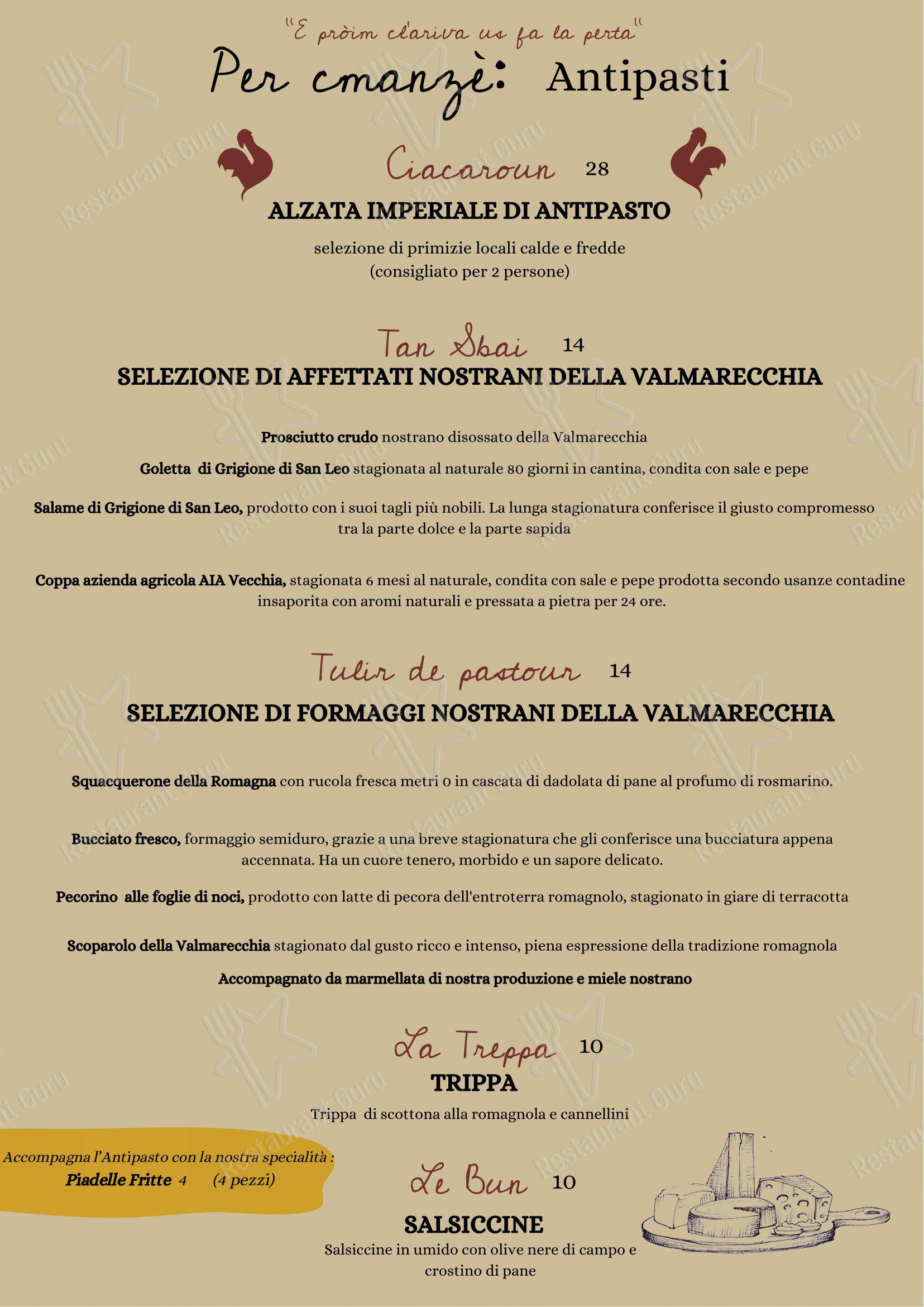 Menu di Ristorante Da Rinaldi - Menu