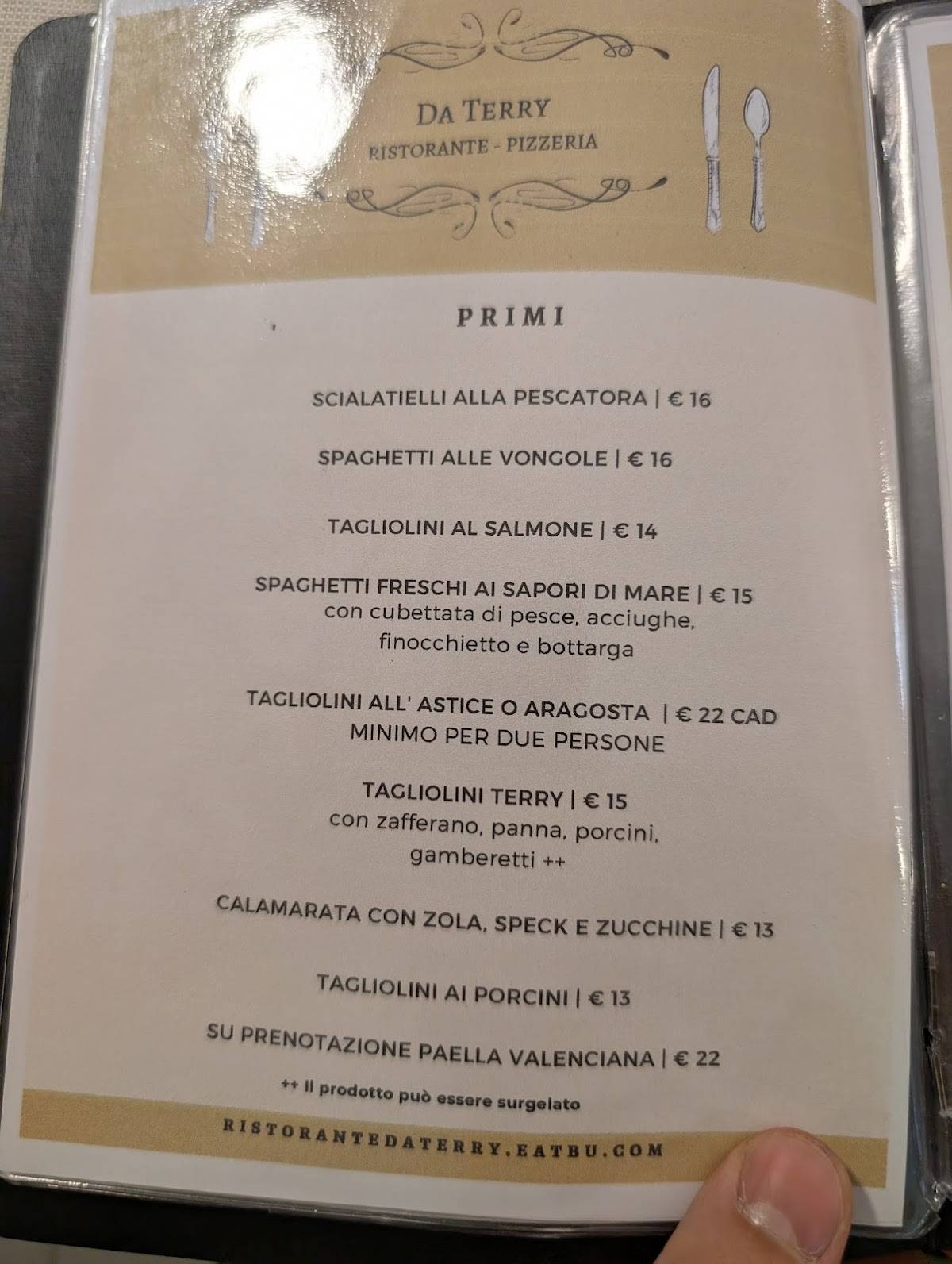 Menu di Ristorante Da Terry 