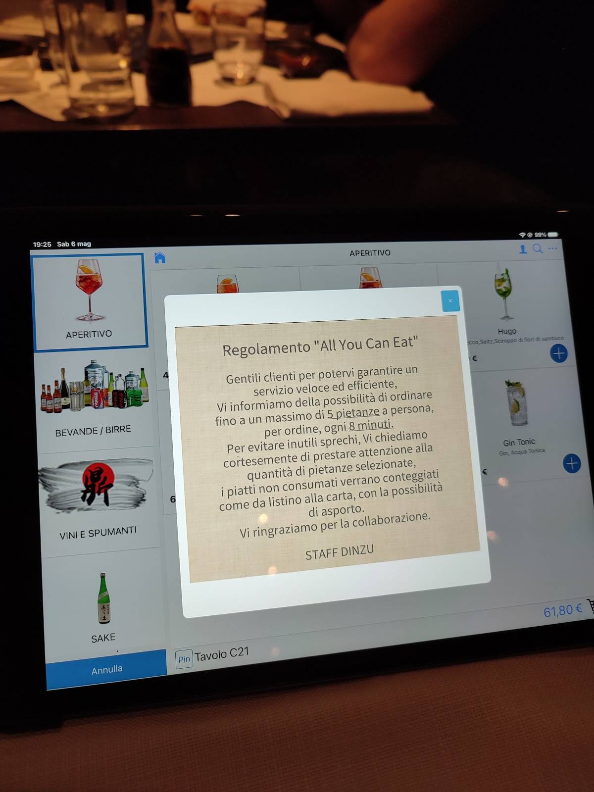 Menu di Dinzu Rosà - Be Different 