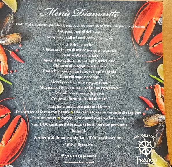 Menu di Ristorante Franco 