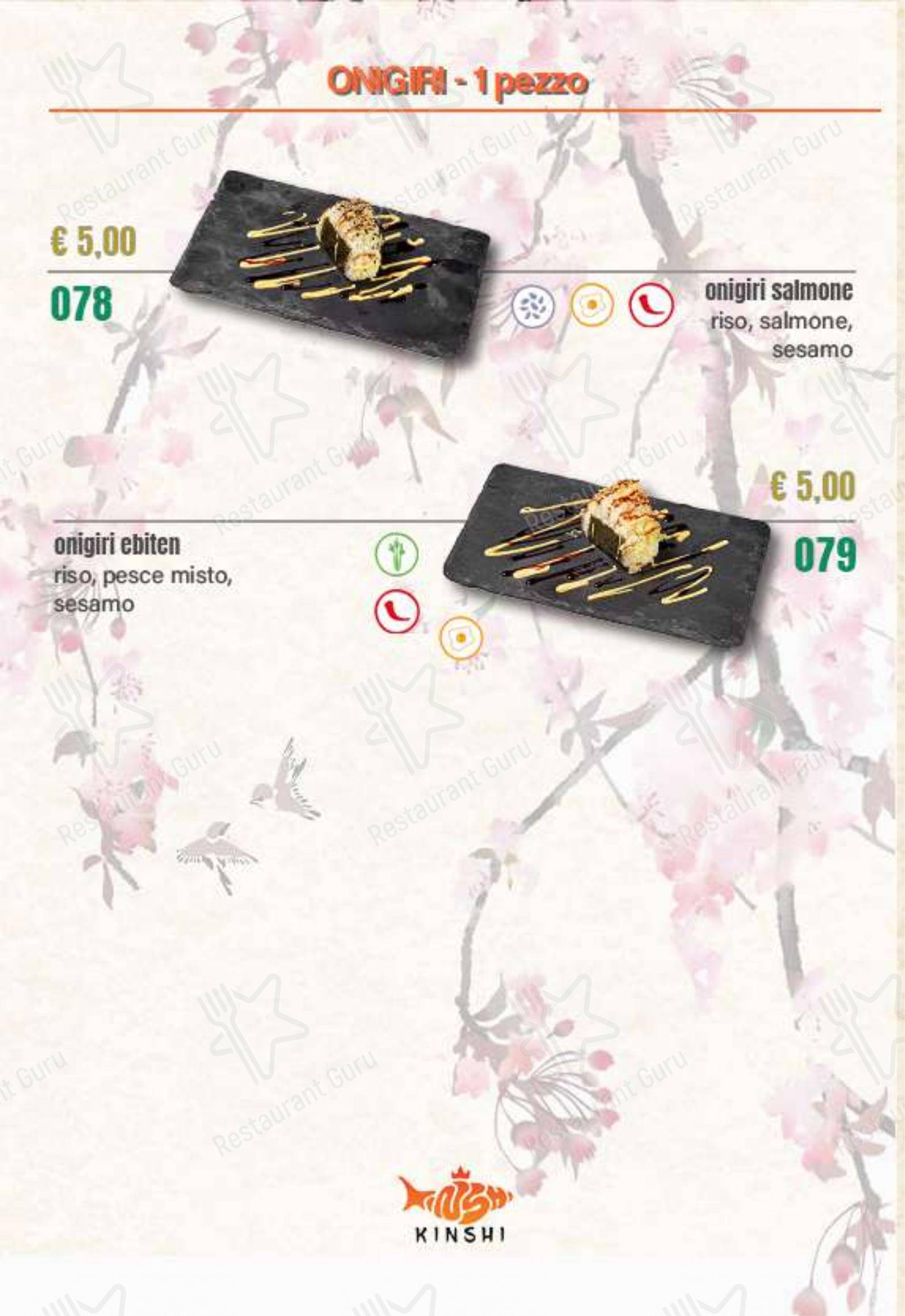 Menu per Ristorante Giapponese Kinshi in Moncalieri