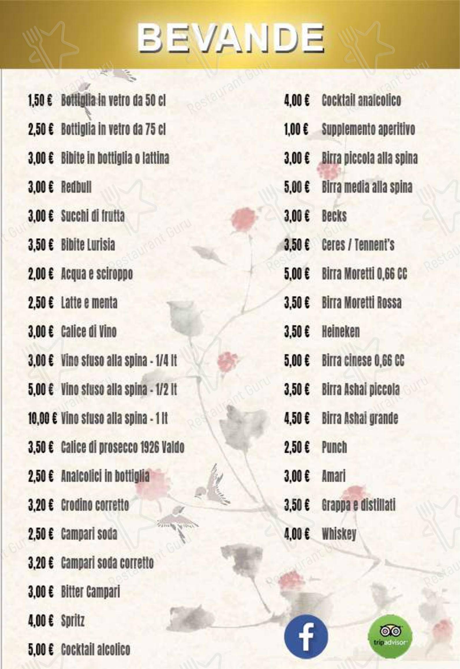 Menu per Ristorante Giapponese Kinshi in Moncalieri