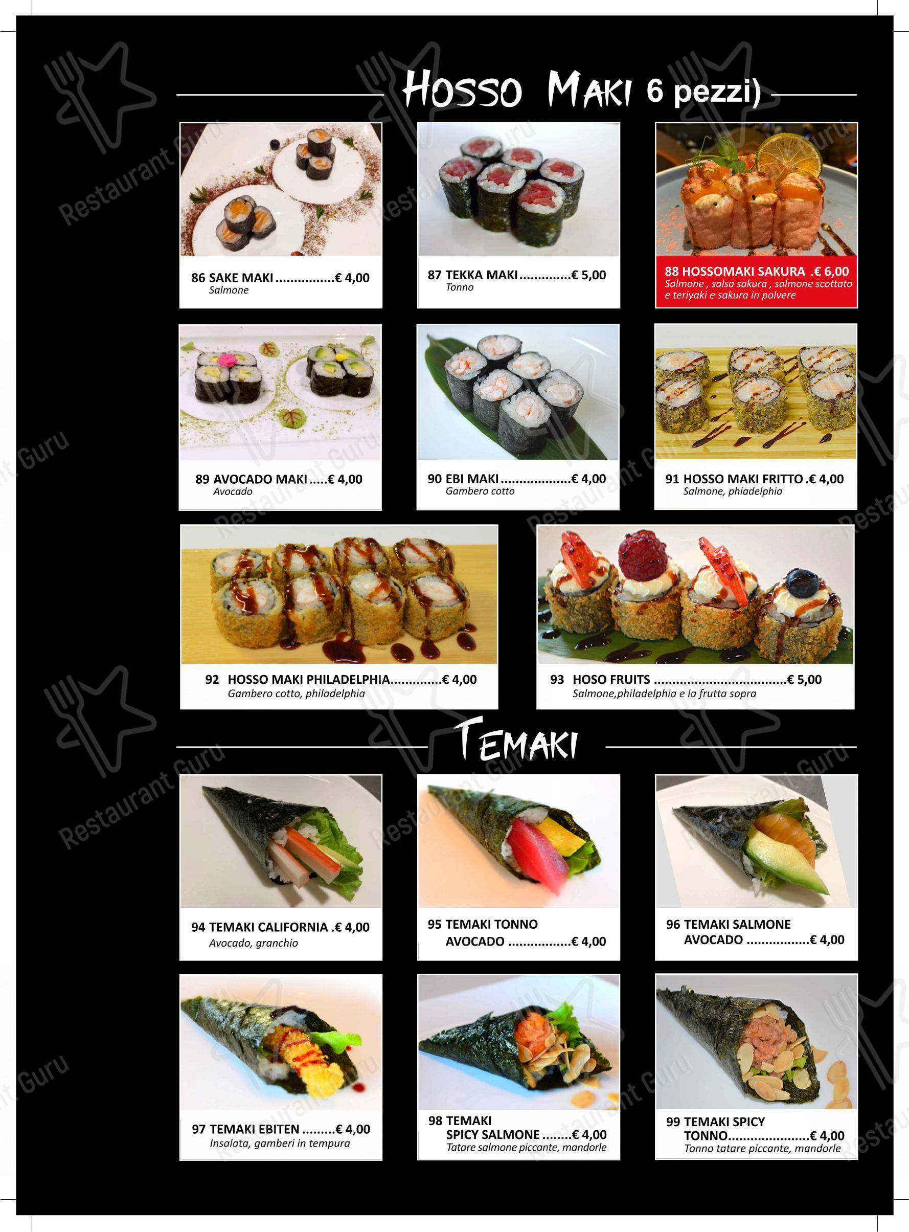 Menu di Ristorante Giapponese Sakura - Menu