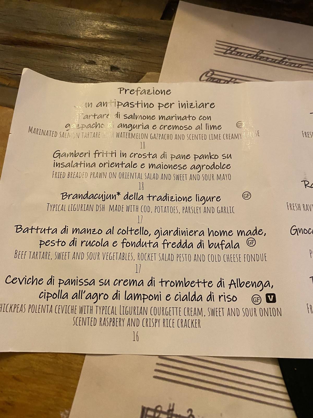 Menu di Ristorante Graf 