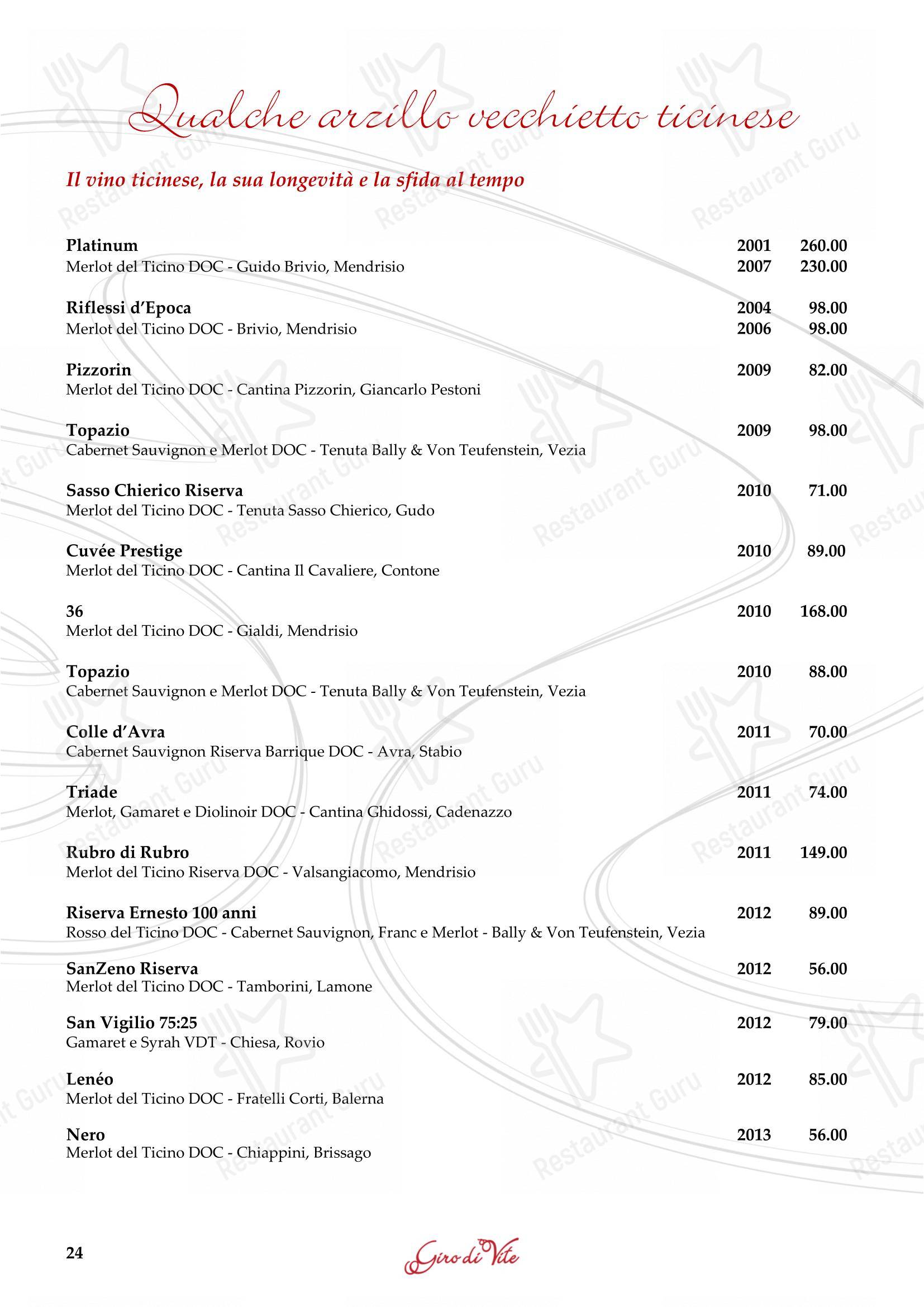 Основное меню per Ristorante Grotto Serta in Lamone