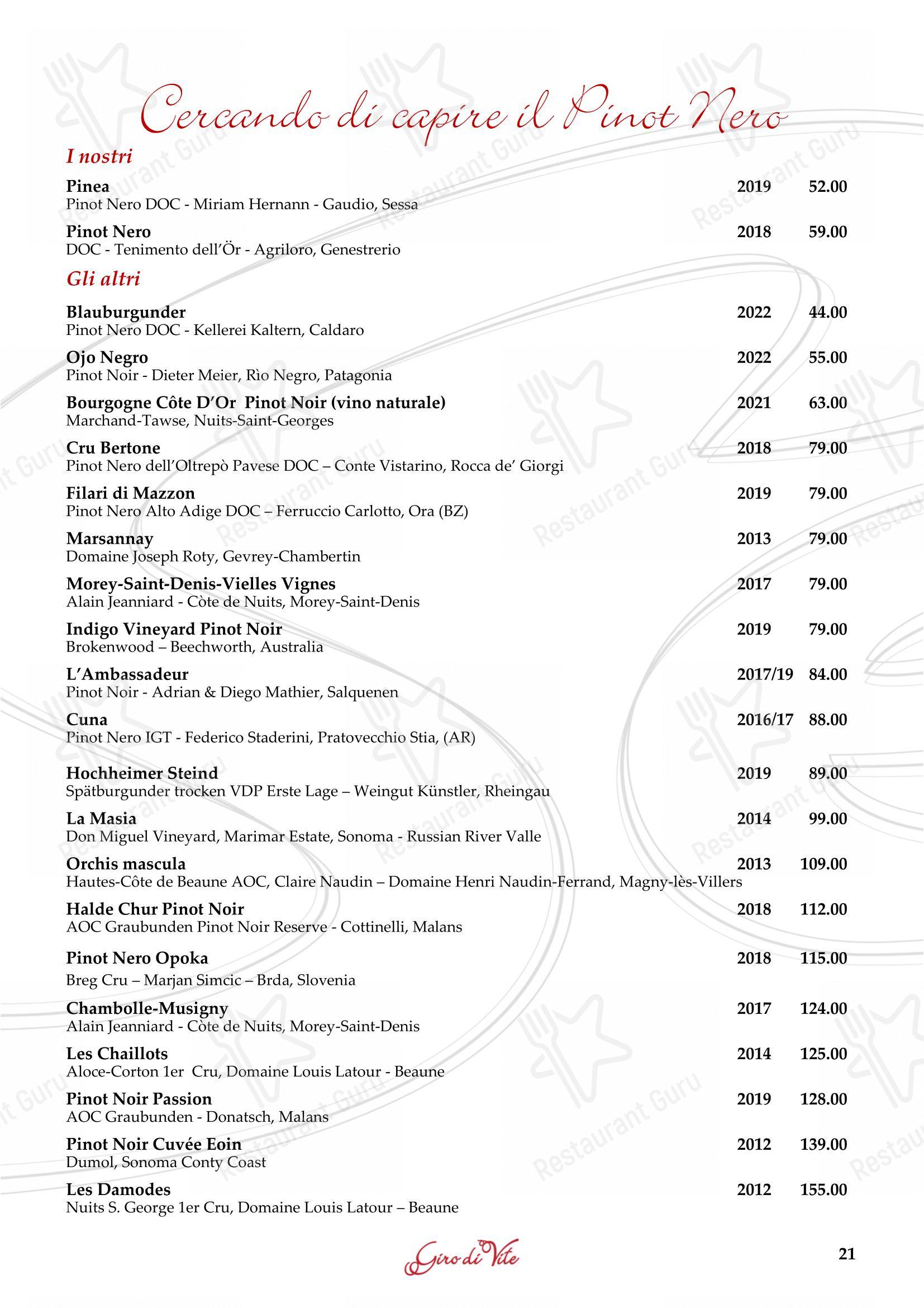 Menu di Ristorante Grotto Serta - Основное меню