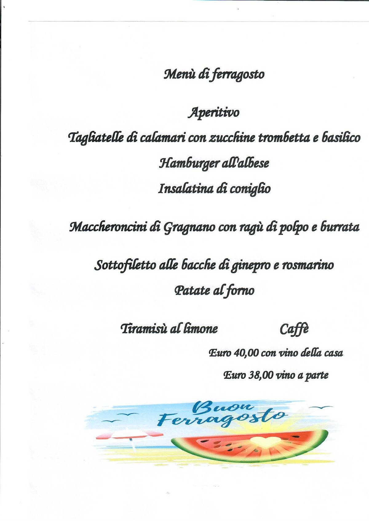 Menu di Il Pappagallo 