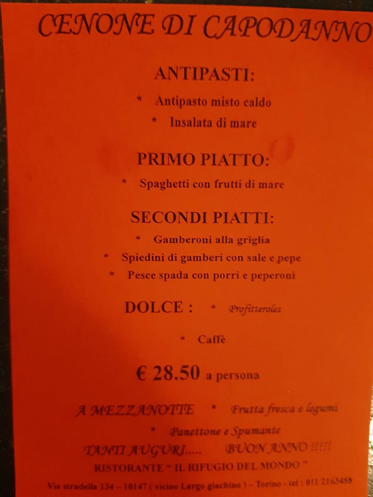 Menu di Il Rifugio Del Mondo 