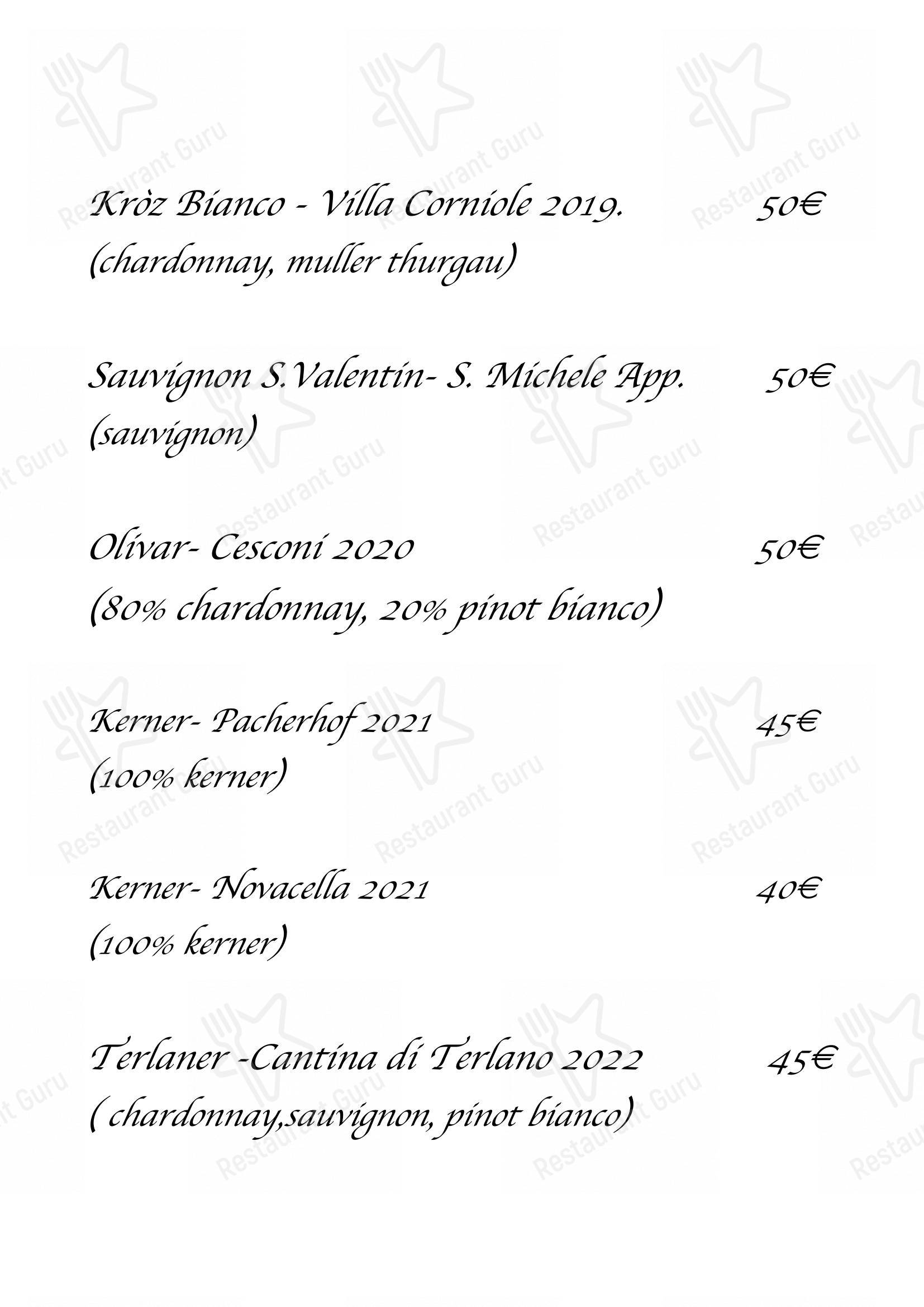 Menu per Ristorante Il Sommelier in Trento