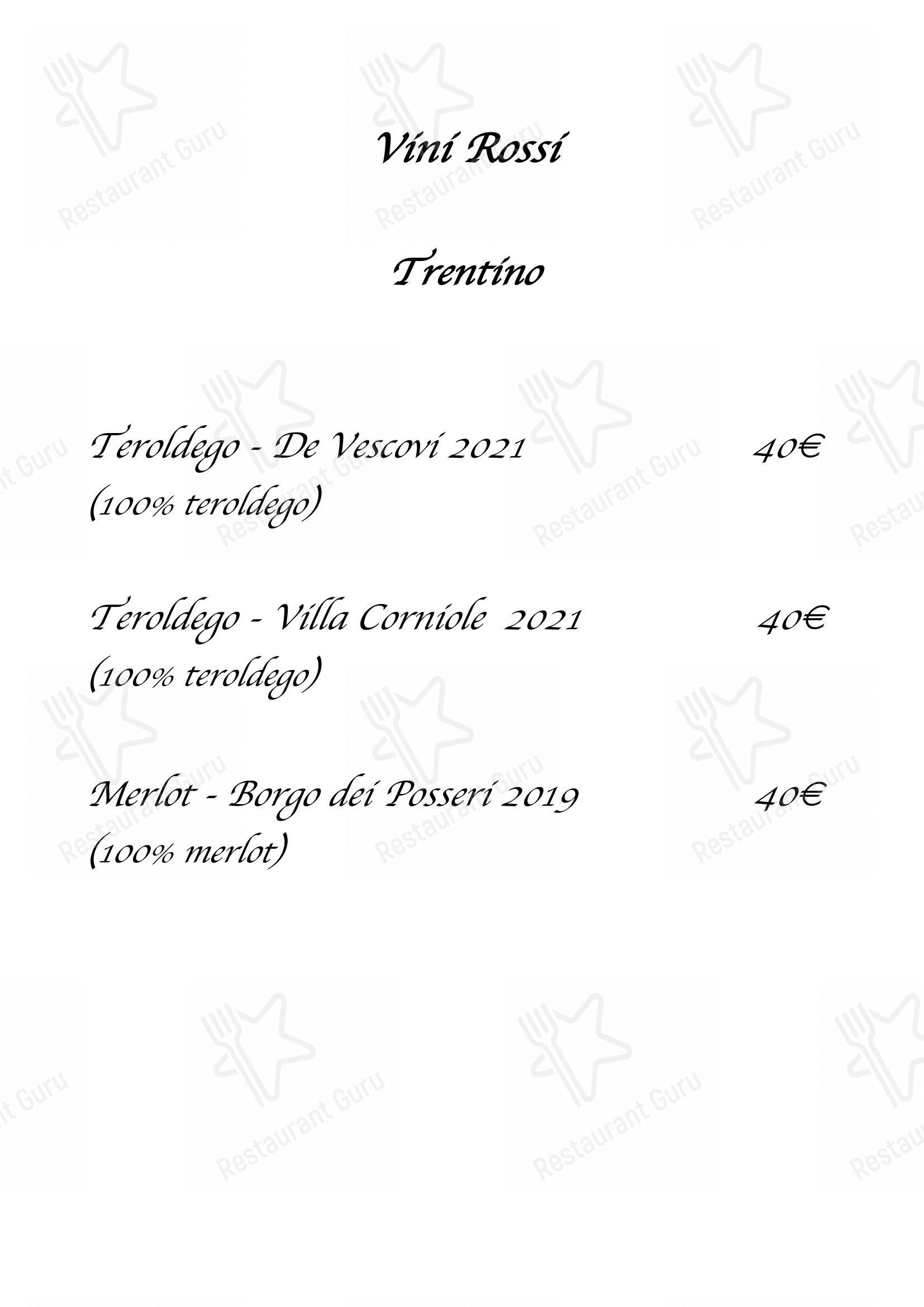 Ristorante Il Sommelier in Trento - Menu