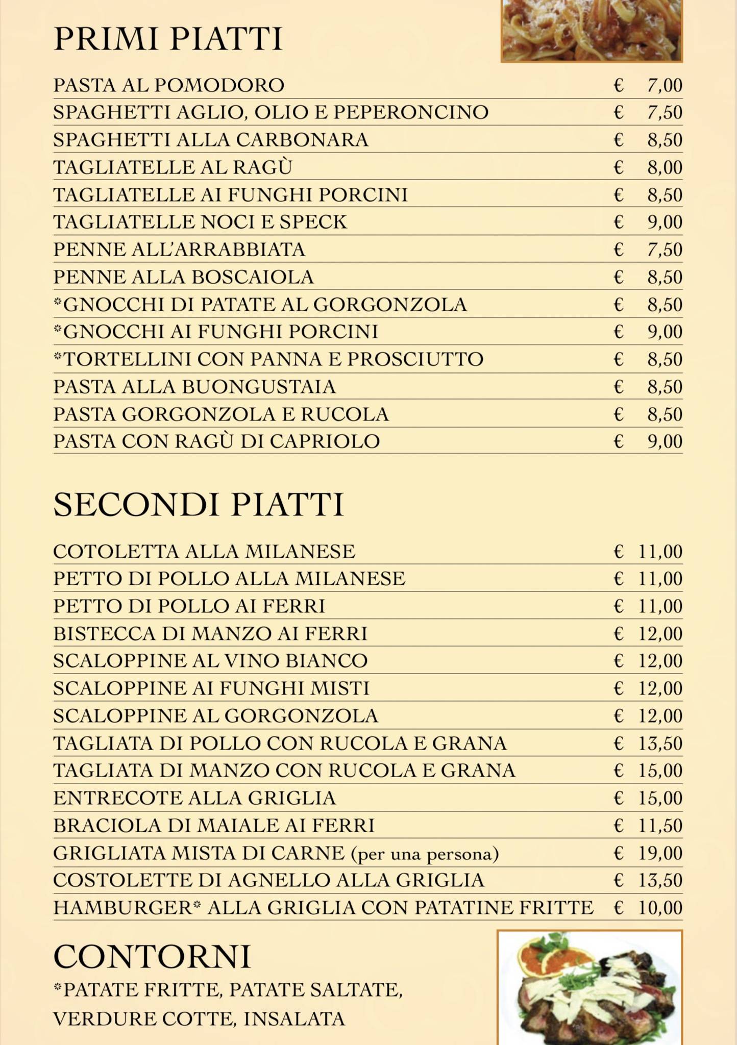 Menu di Ristorante Indiano e Pizzeria Tre Ponti 