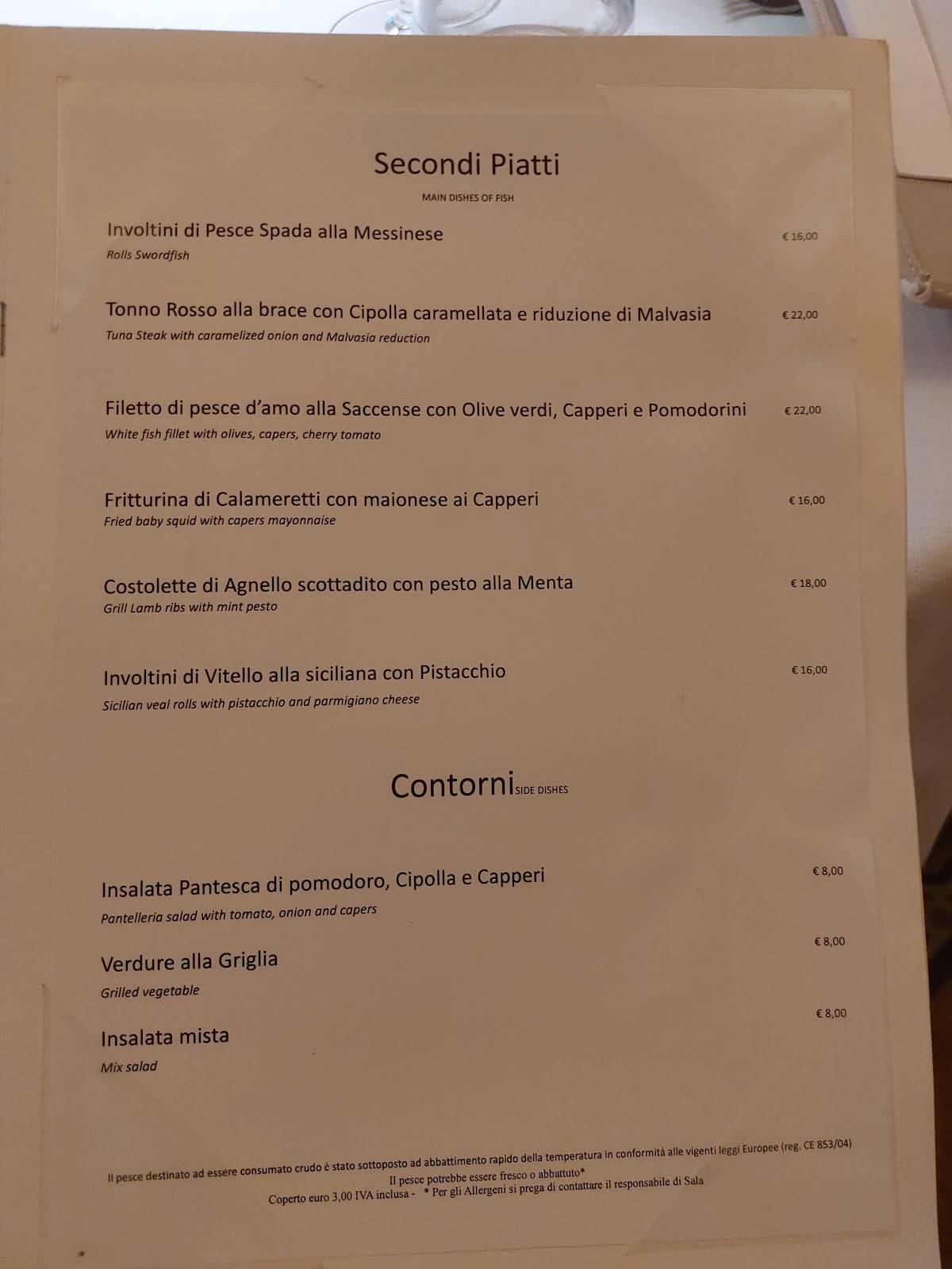 Menu di Ristorante La Scala 