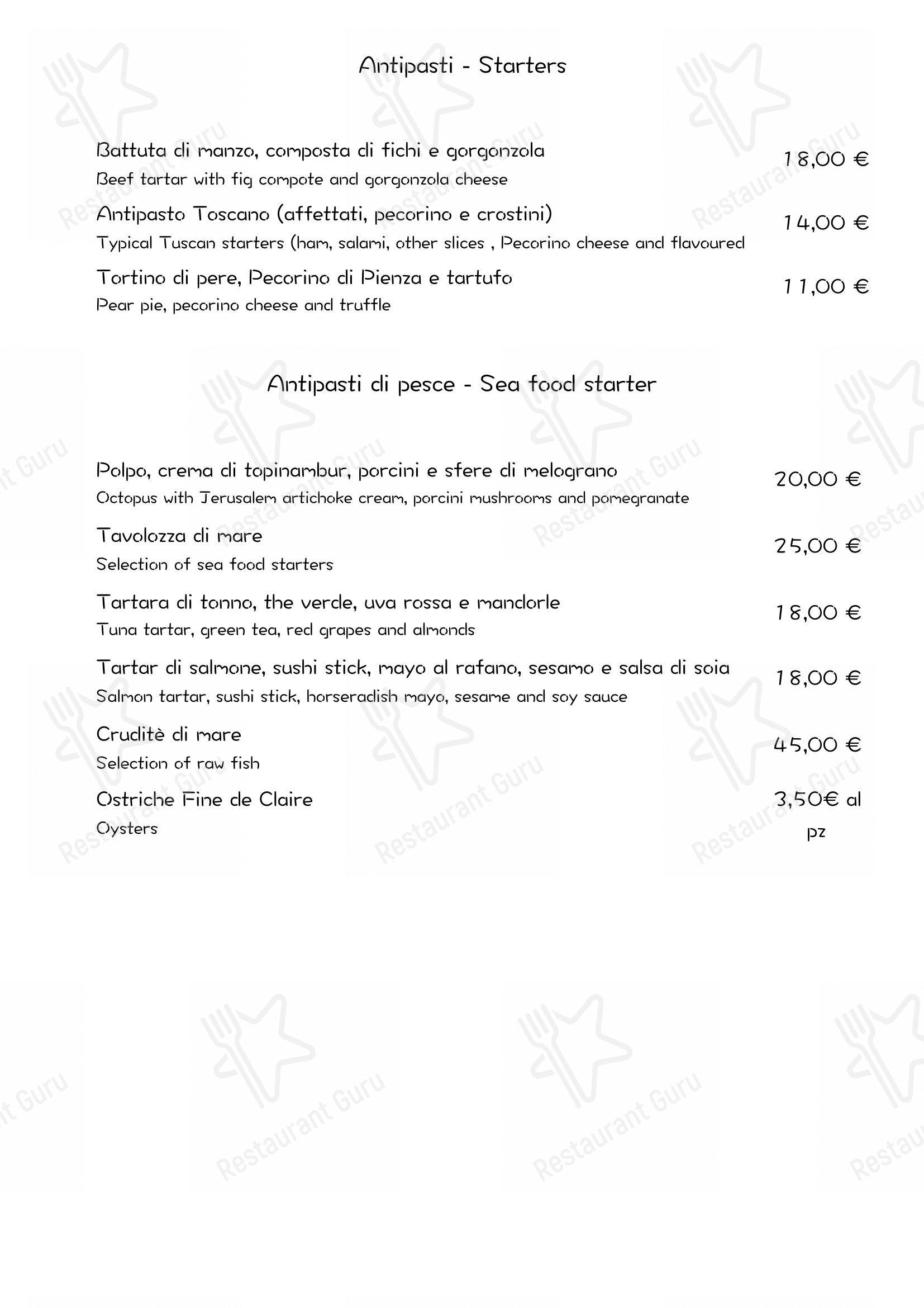 Ristorante La Terrasse in Monte San Savino - Menu
