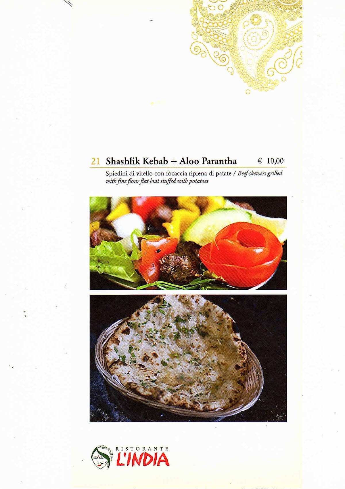 Menu di Ristorante L'india 