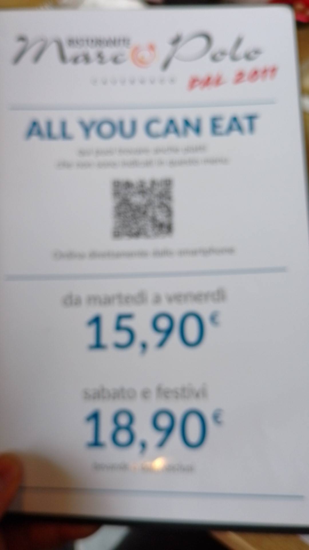 Menu di Ristorante Marco Polo - Cavernago 