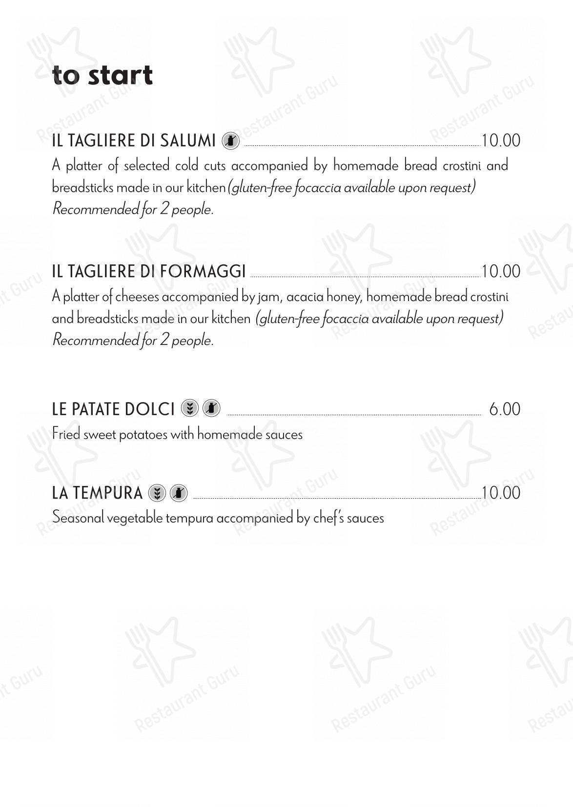 Menu per Ristorante Matura in Monza