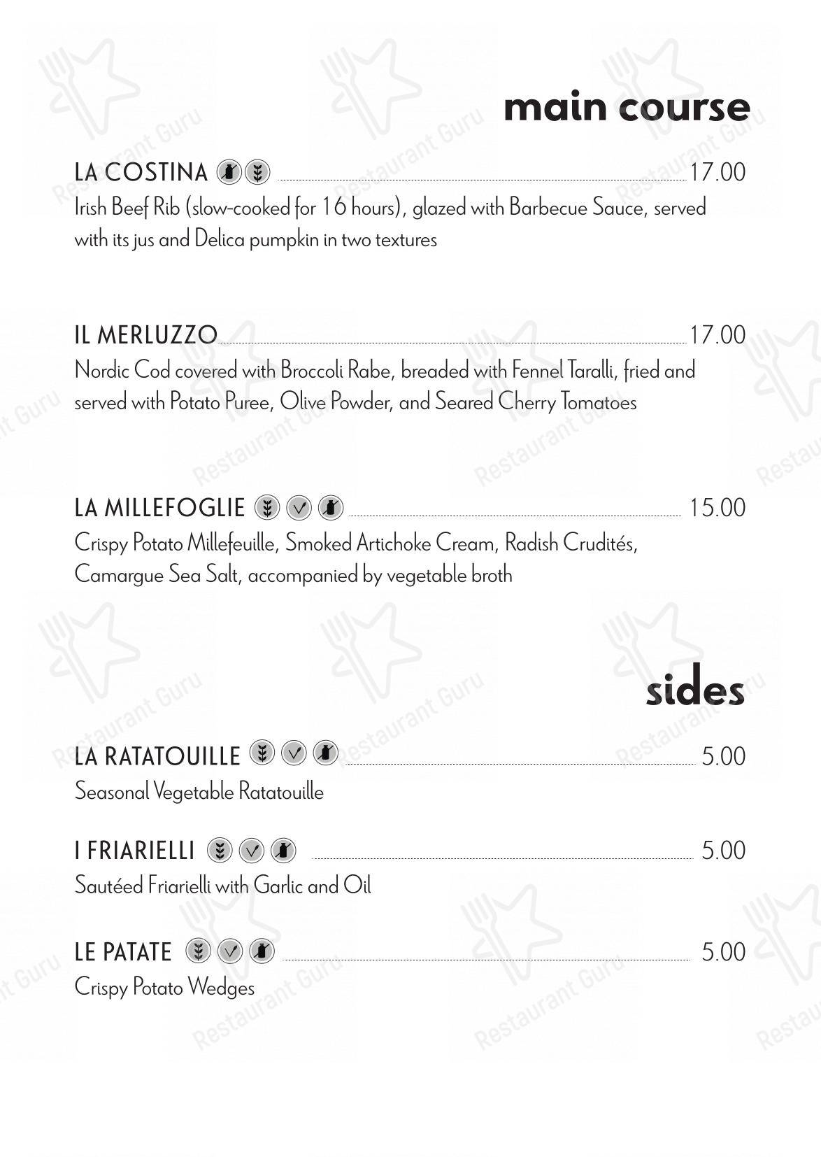 Menu per Ristorante Matura in Monza