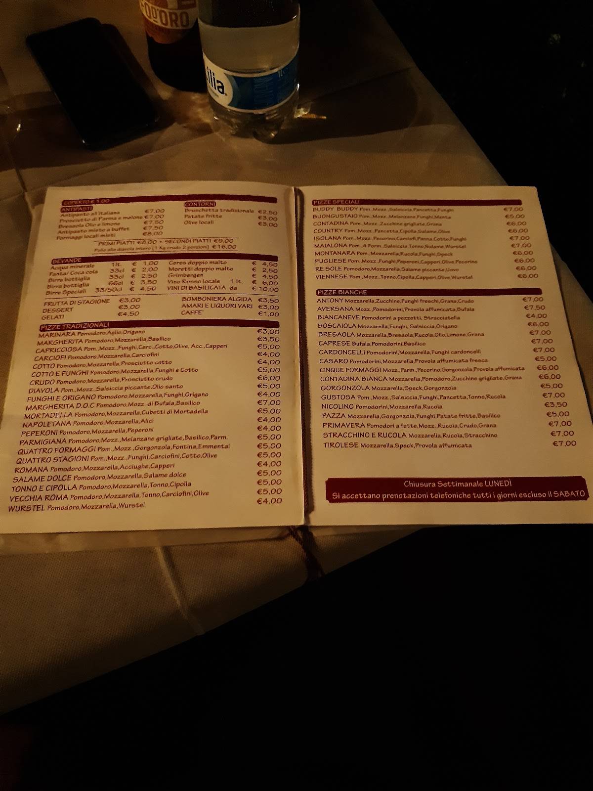 Menu di Ristorante Moro 