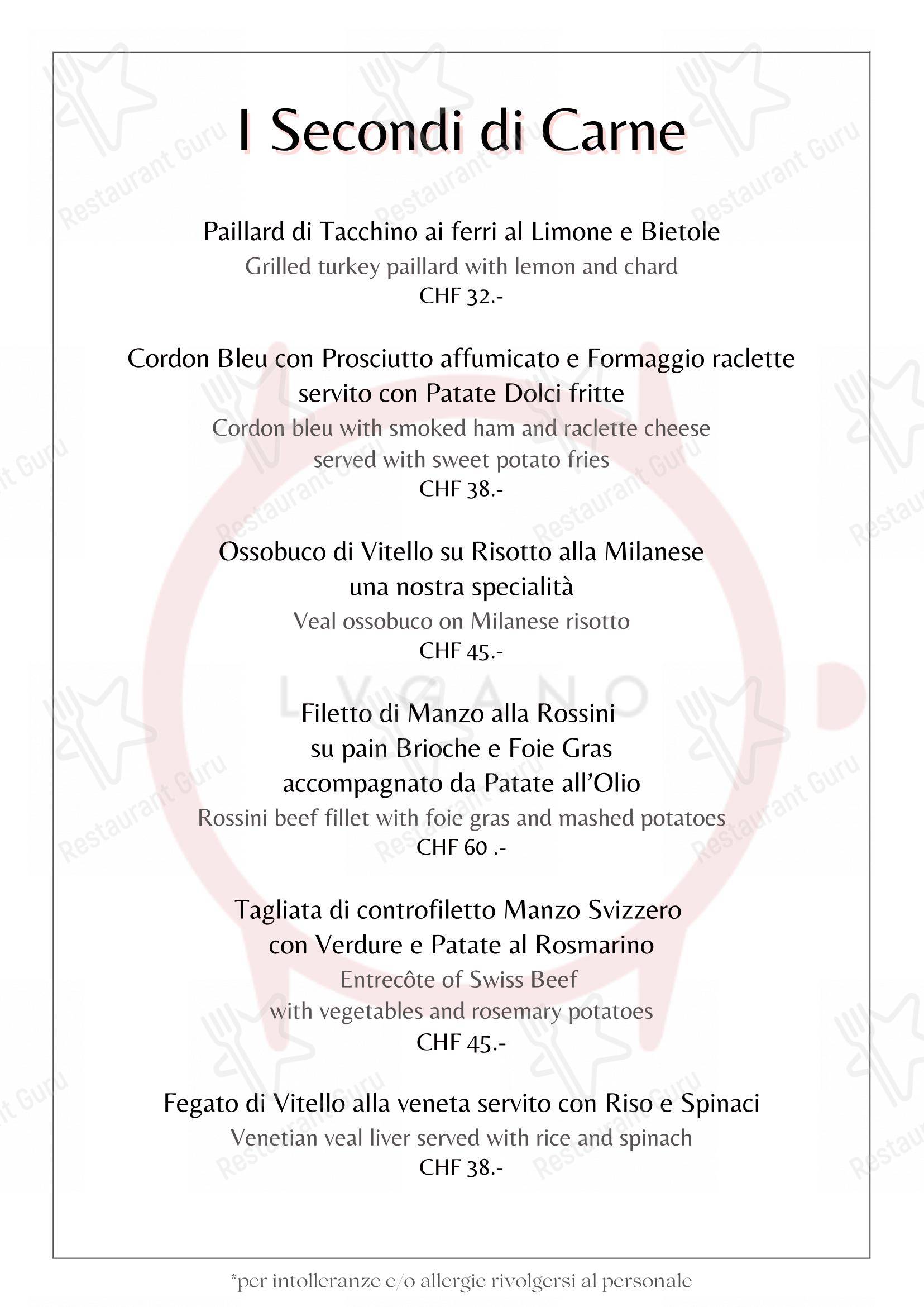 Основное меню per Ristorante Orologio pub & bar