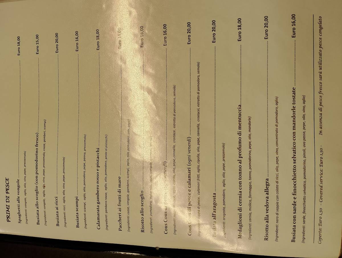 Menu di Ristorante Pizze e Cassatelle 