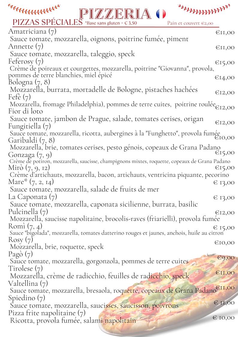 Menu di Ristorante Pizzeria Annette 