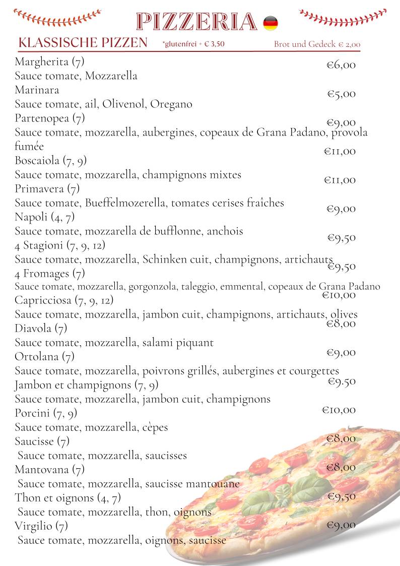 Menu di Ristorante Pizzeria Annette 