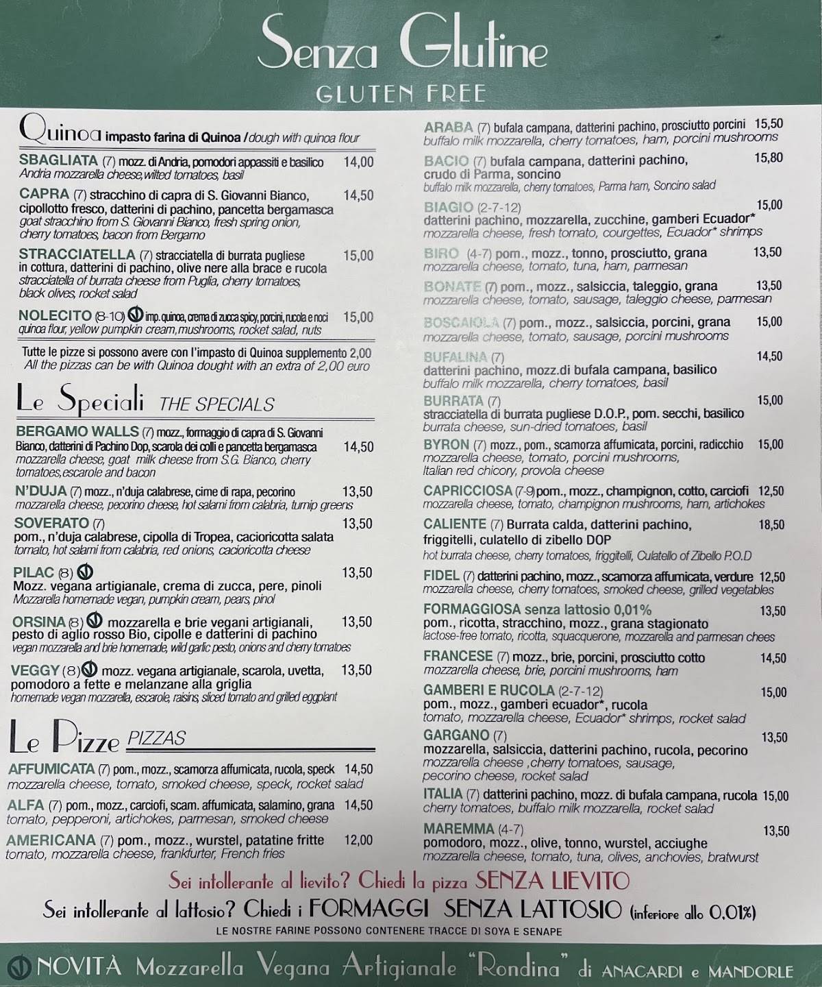 Menu di Byron 