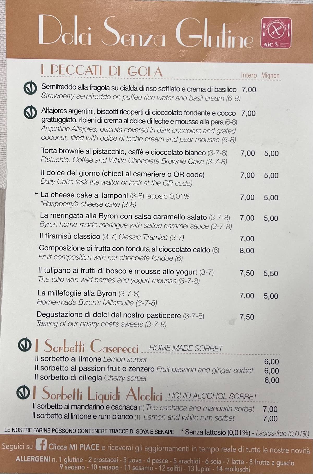 Menu di Byron 