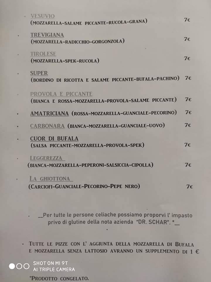 Menu di Ristorante Pizzeria Cuor di Bufala 