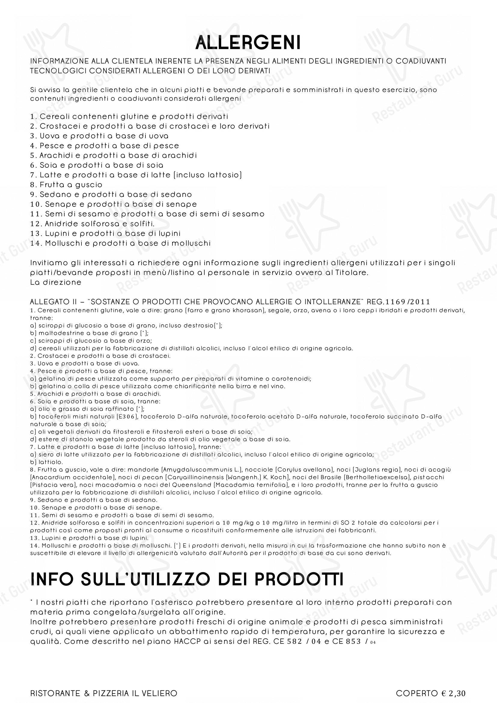 Ristorante Pizzeria Il Veliero in Rovato - Menu