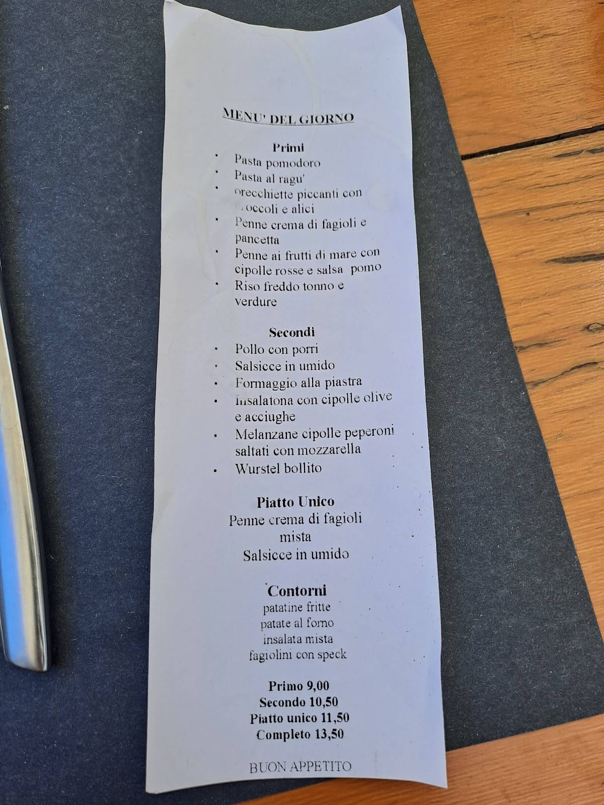 Menu di Ristorante Pizzeria Krügel 
