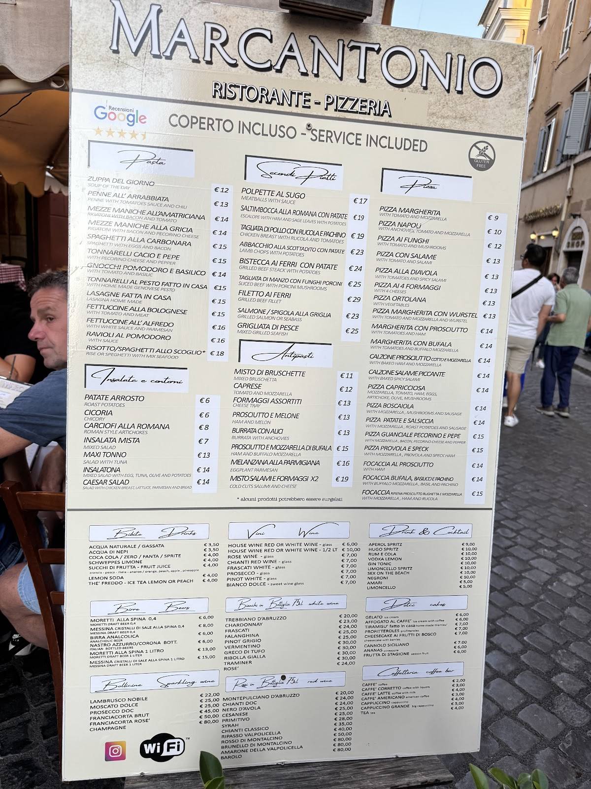 Menu di Ristorante Pizzeria Marcantonio 
