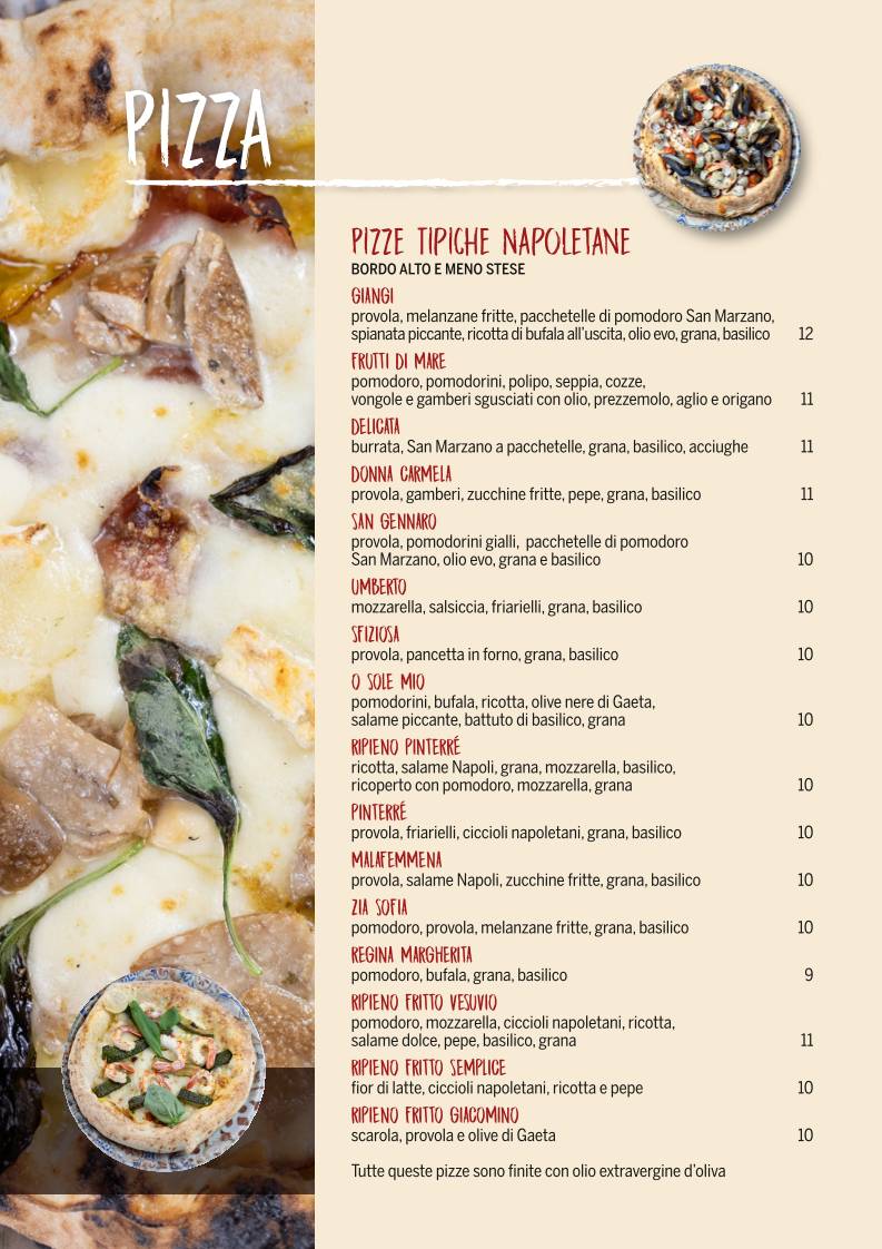 Menu di Pinterrè 