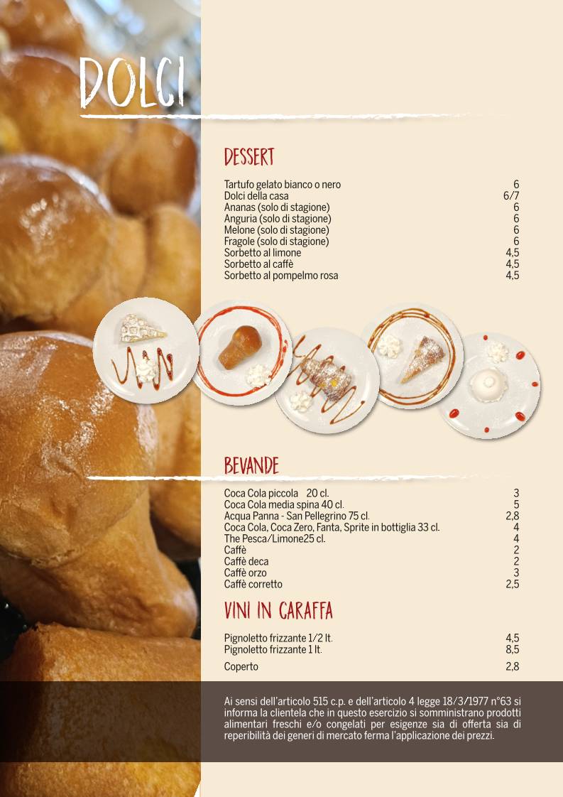 Menu di Pinterrè 