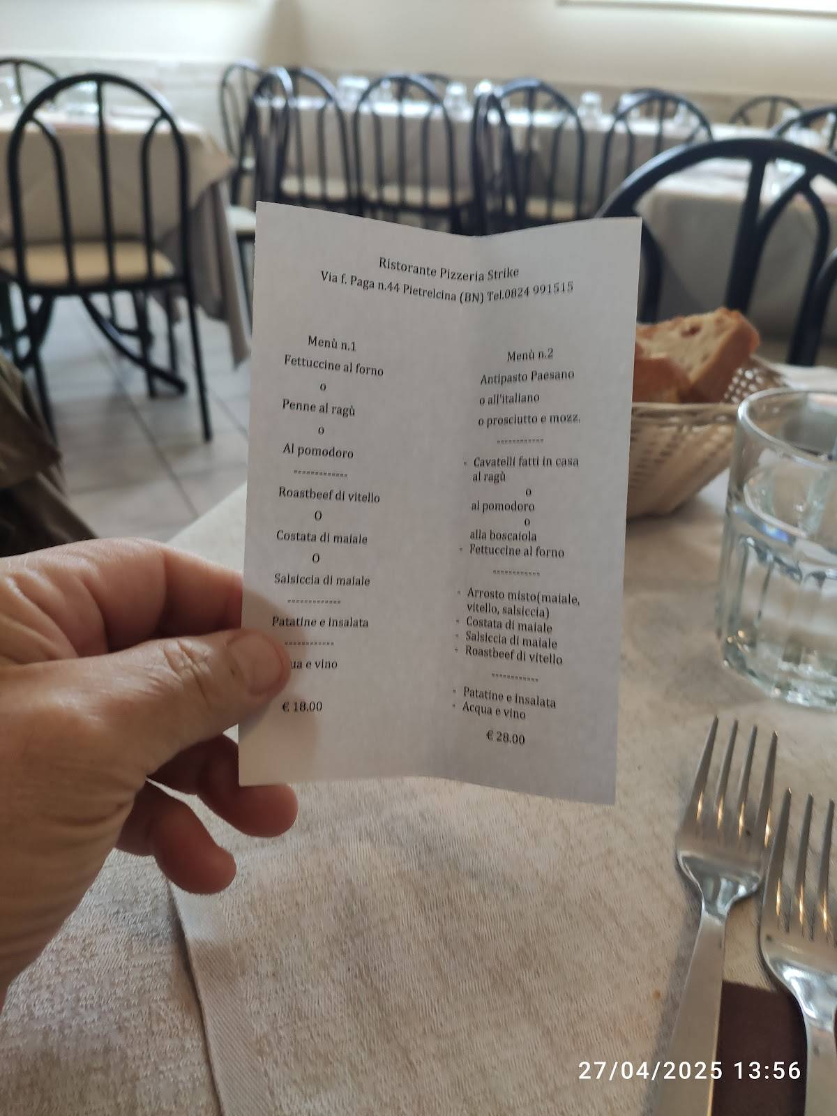 Menu di Ristorante Pizzeria Strike 