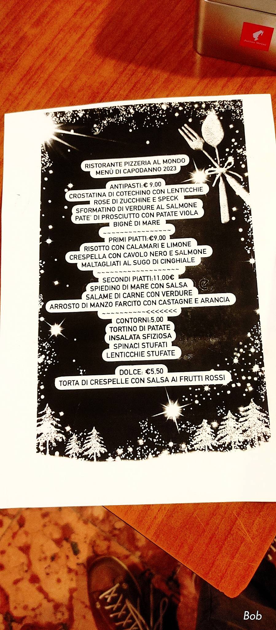 Menu di Ristorante Pizzeria al Mondo 