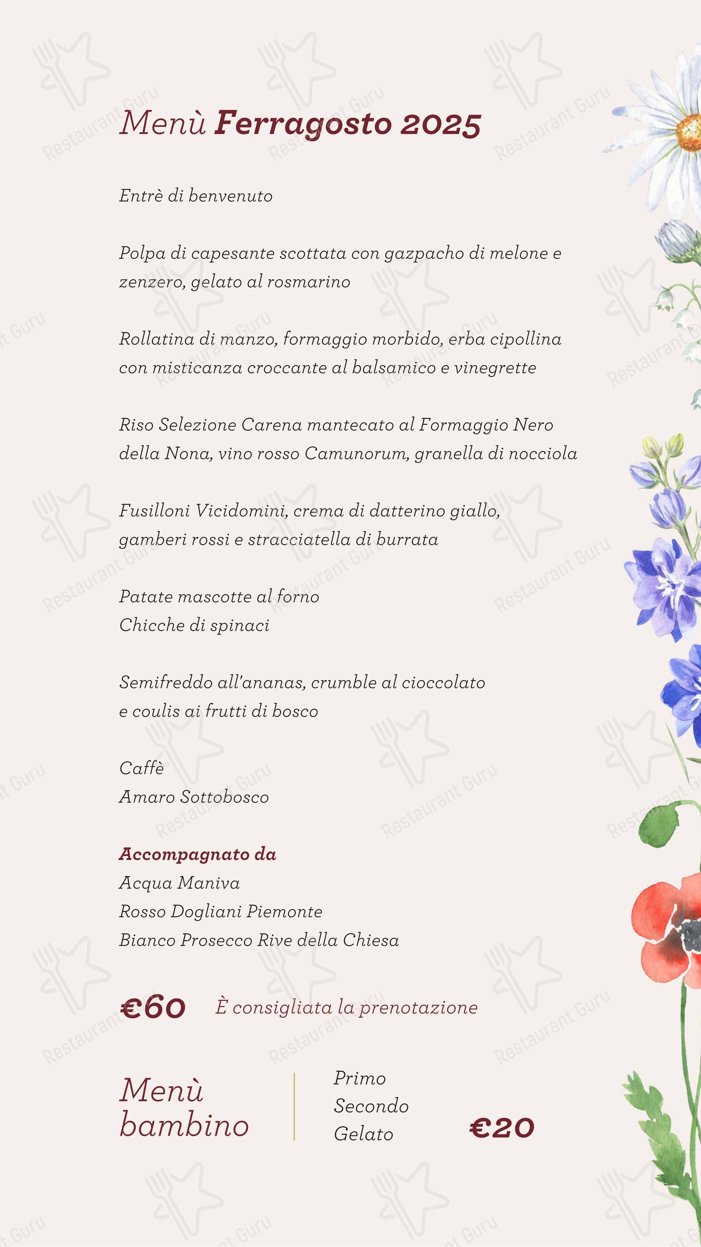 Menu di Pizzeria Ristorante Al Mulì - Menu
