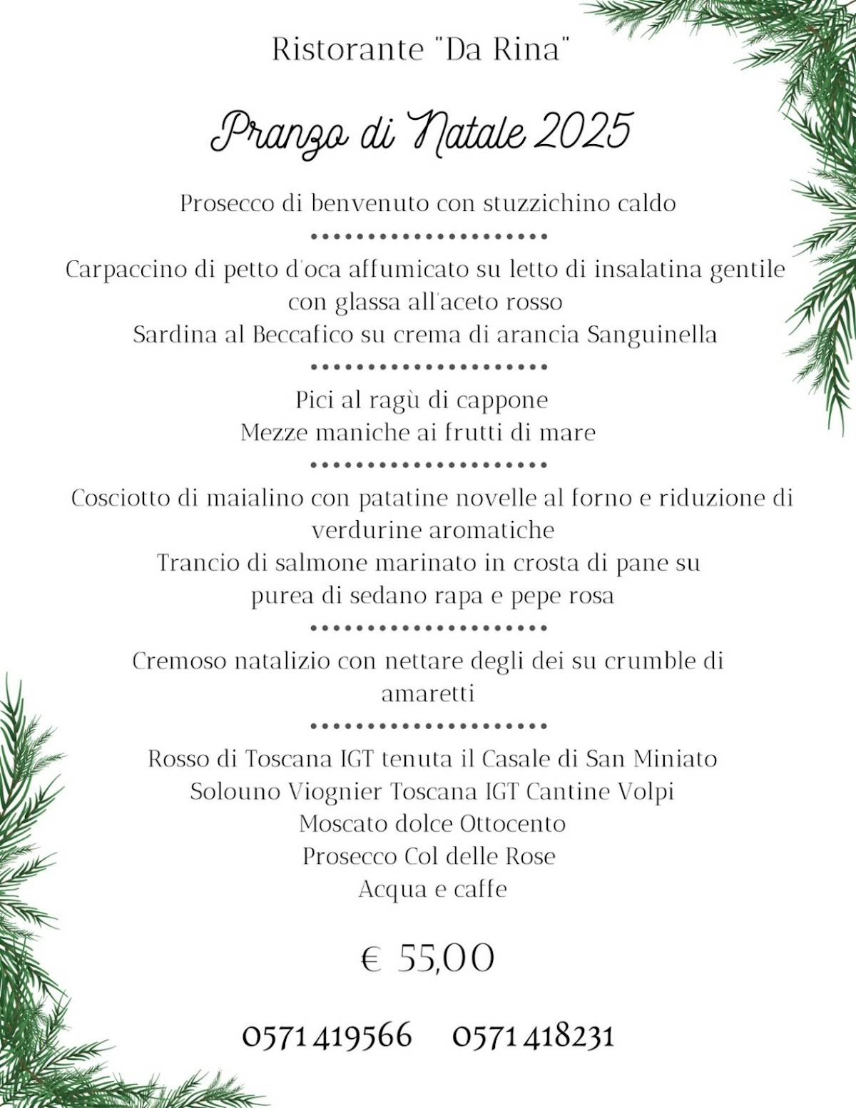 Menu di Ristorante Pizzeria da Rina 