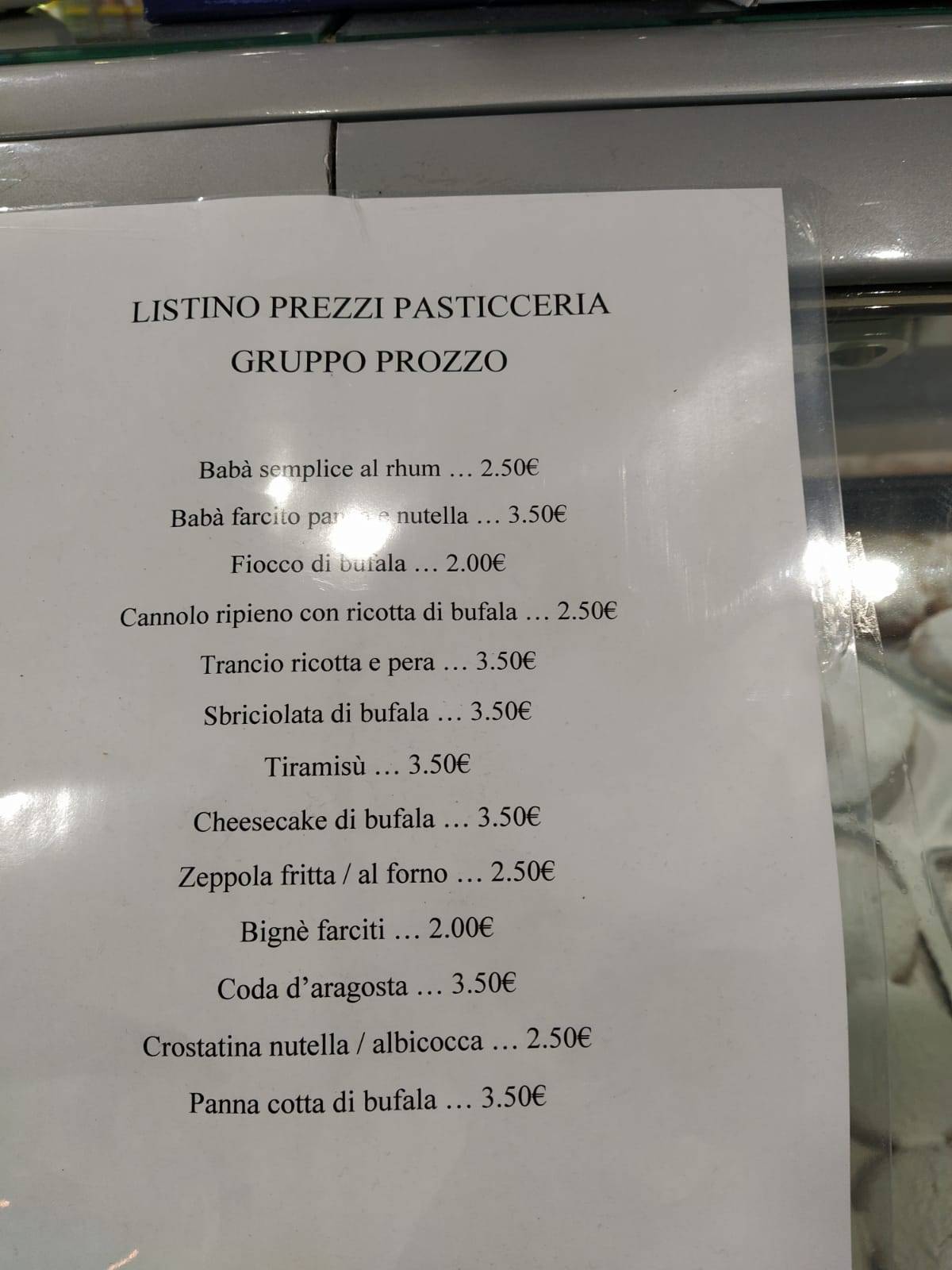 Menu di Ristorante Prozzo Caseificio 