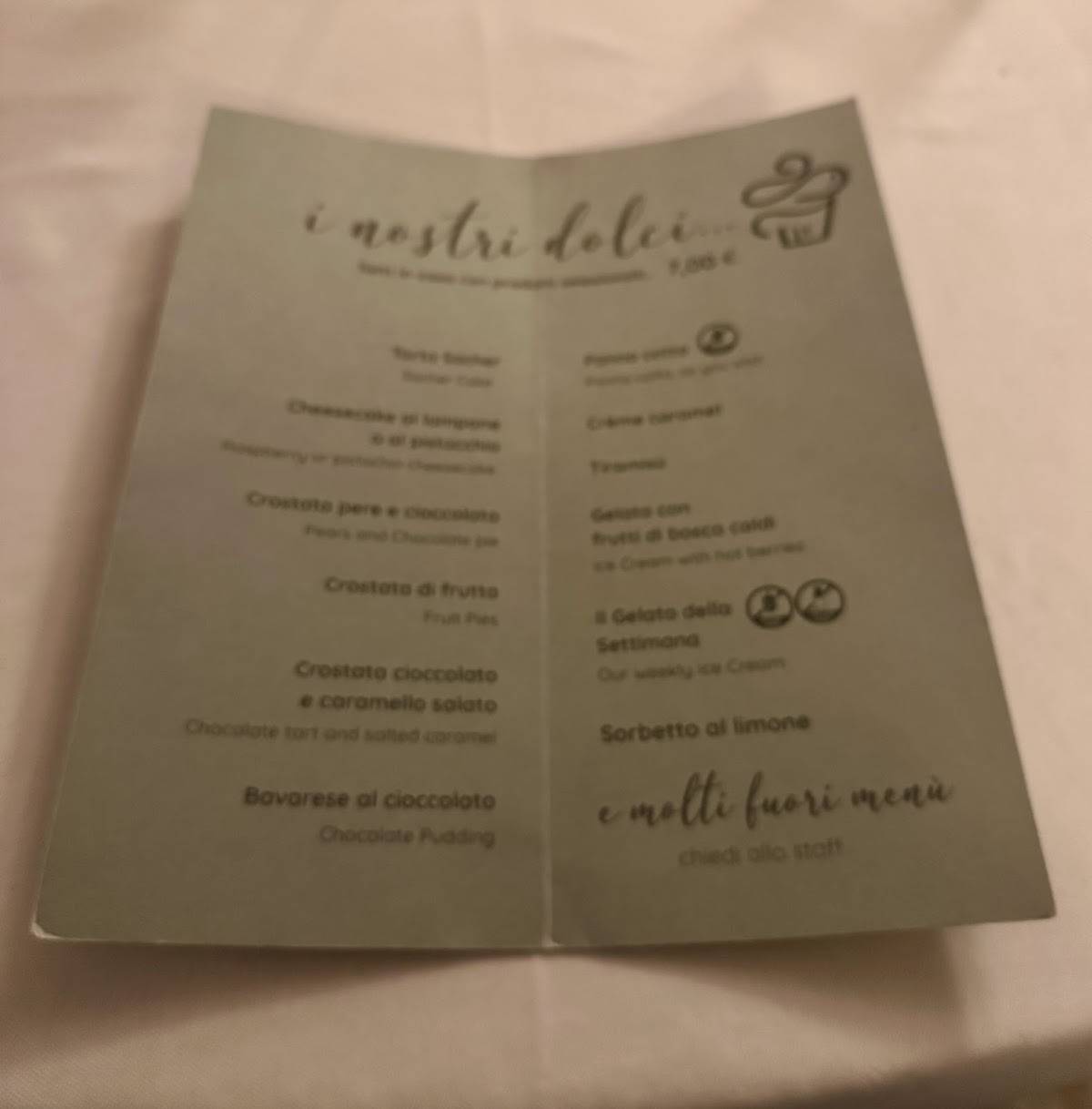 san martino pizza e bolle menu