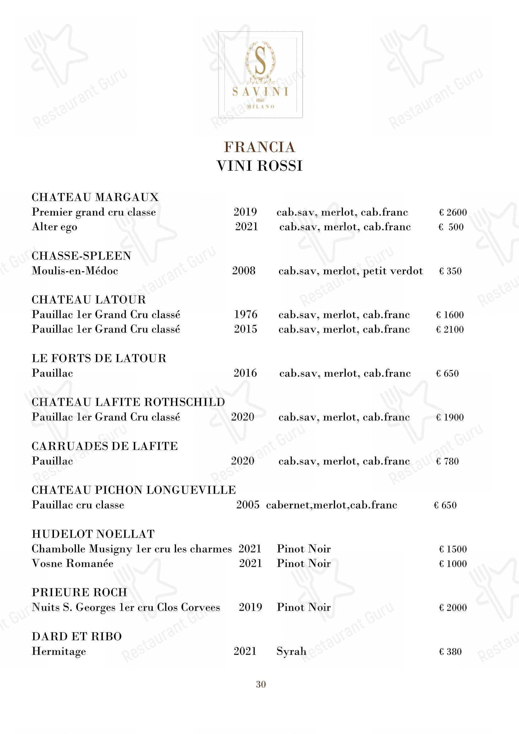 Menu di Savini 1867 - Коктейльная карта