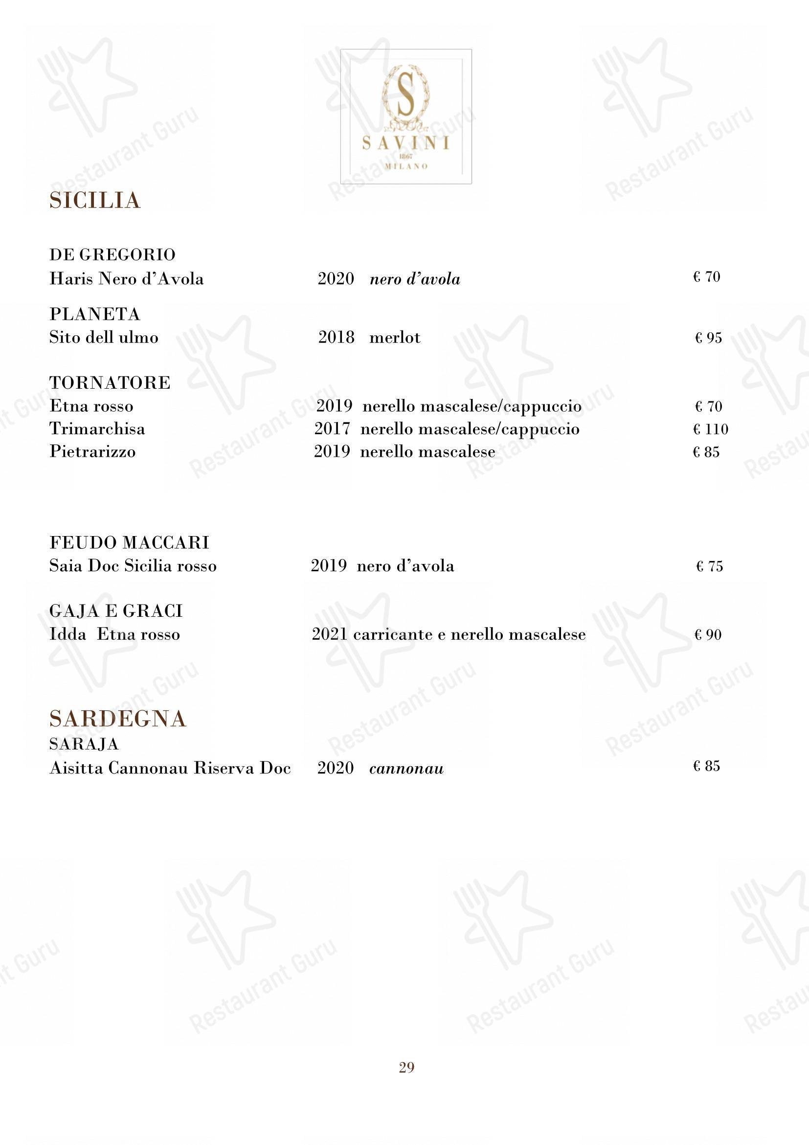 Коктейльная карта per Savini 1867 pub & bar