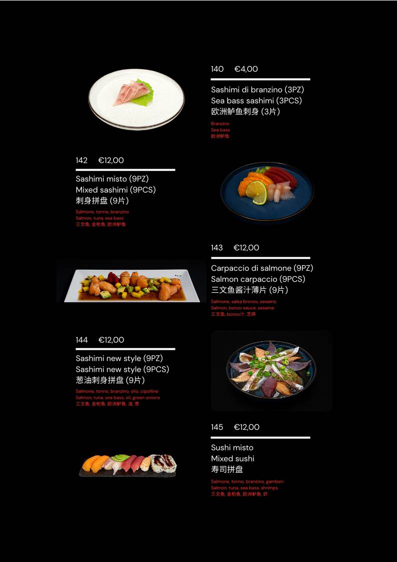 Menu di Ristorante Sushi Venezia Asia - 亞洲飯店 