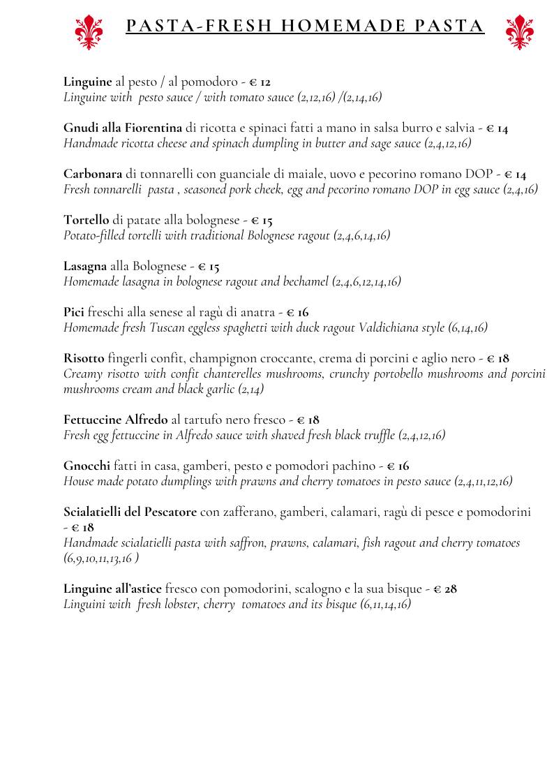 Menu di Ristorante Vincanto 